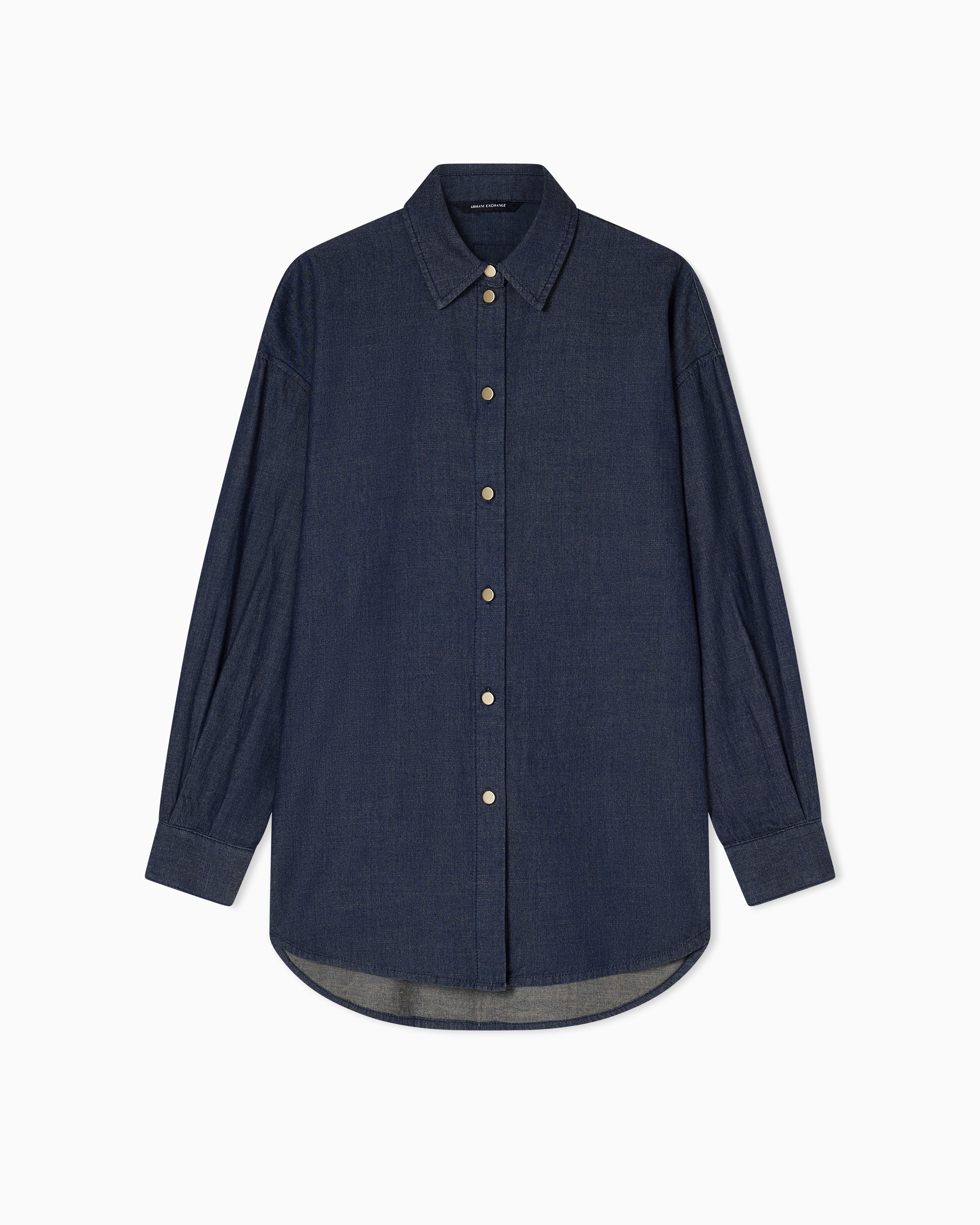Armani Exchange Technical Fabric Shirt In Blue