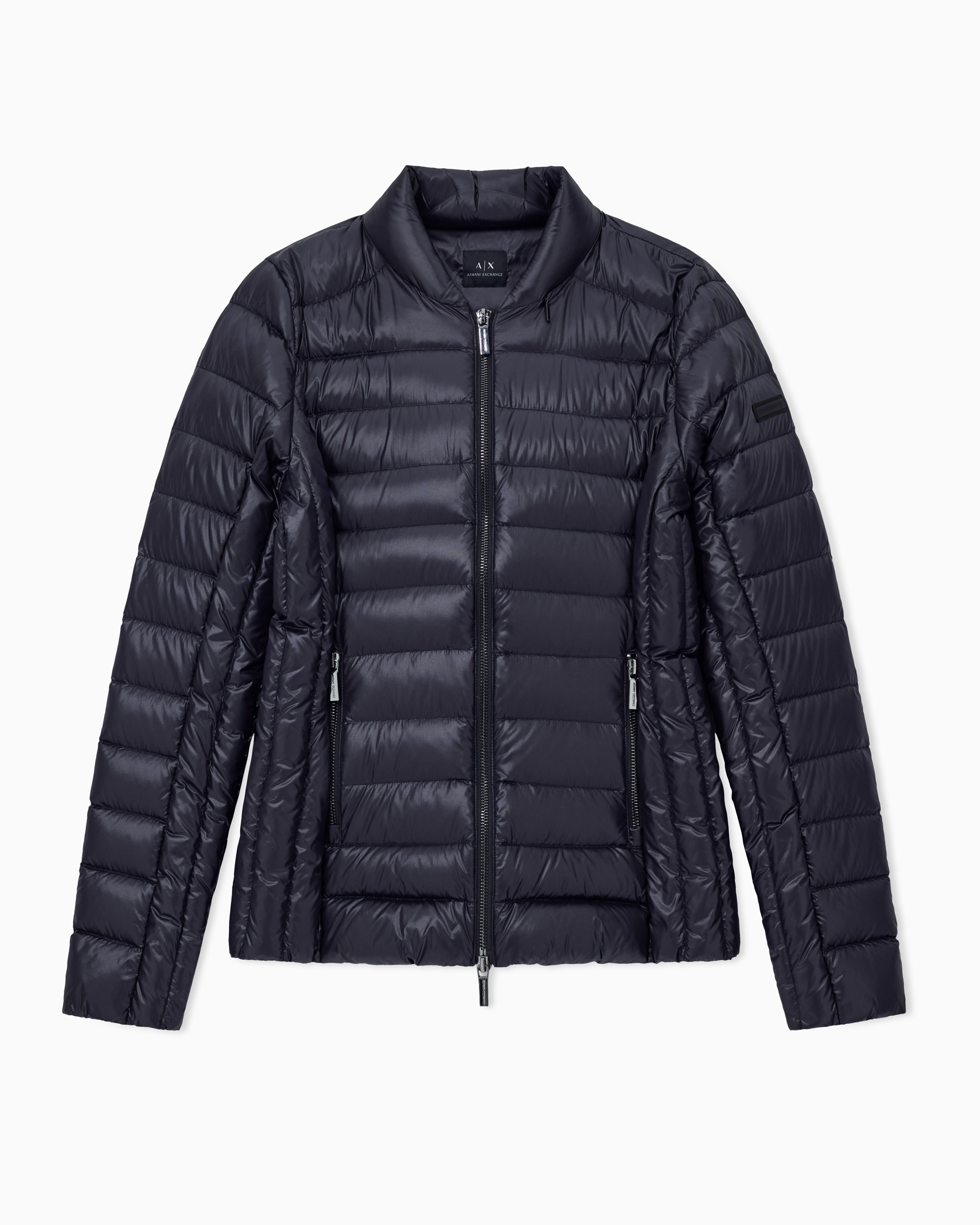 Armani Exchange Black Lightweight Quilted Nylon Down Jacket