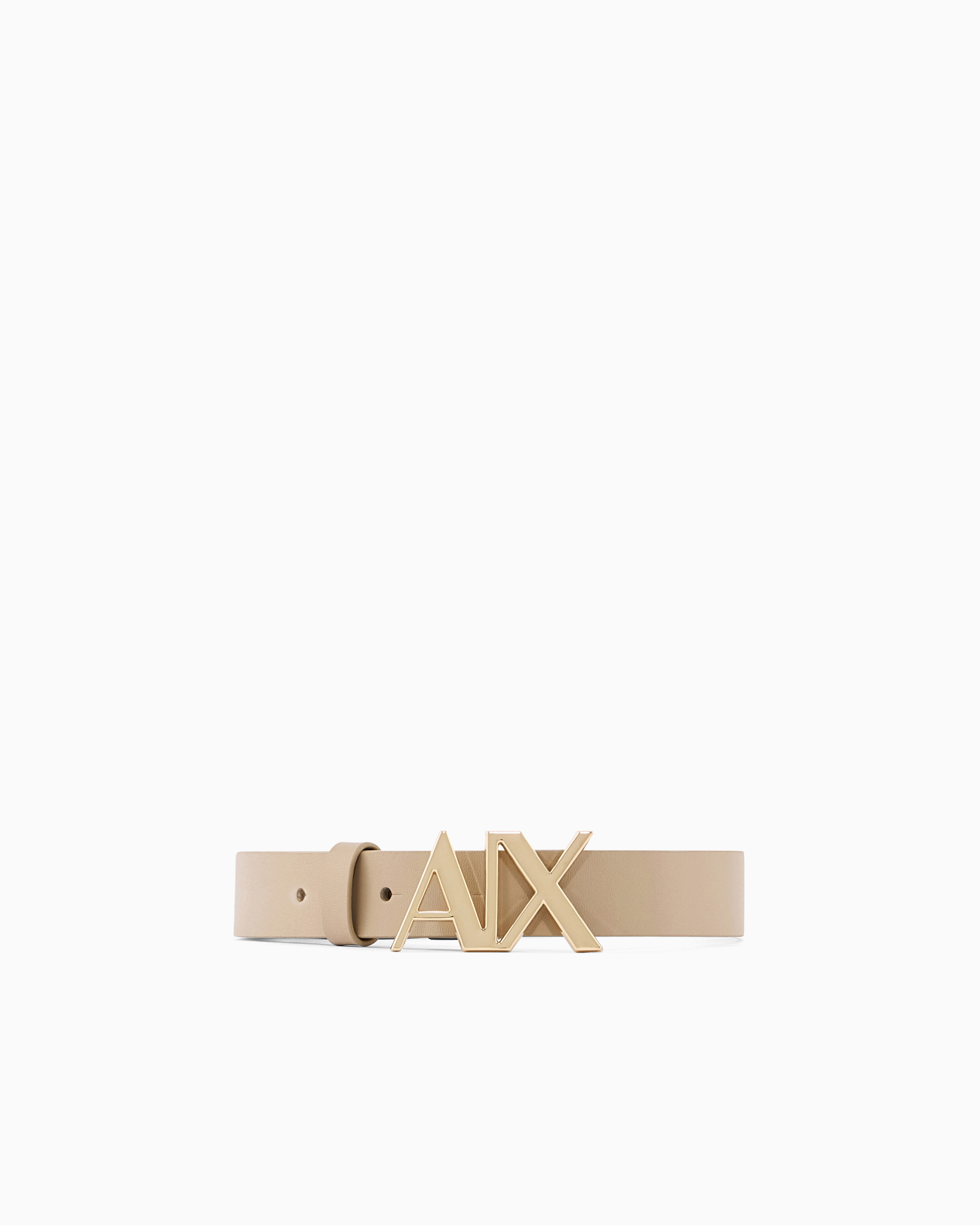 Armani Exchange Beige Belt With Logo Buckle