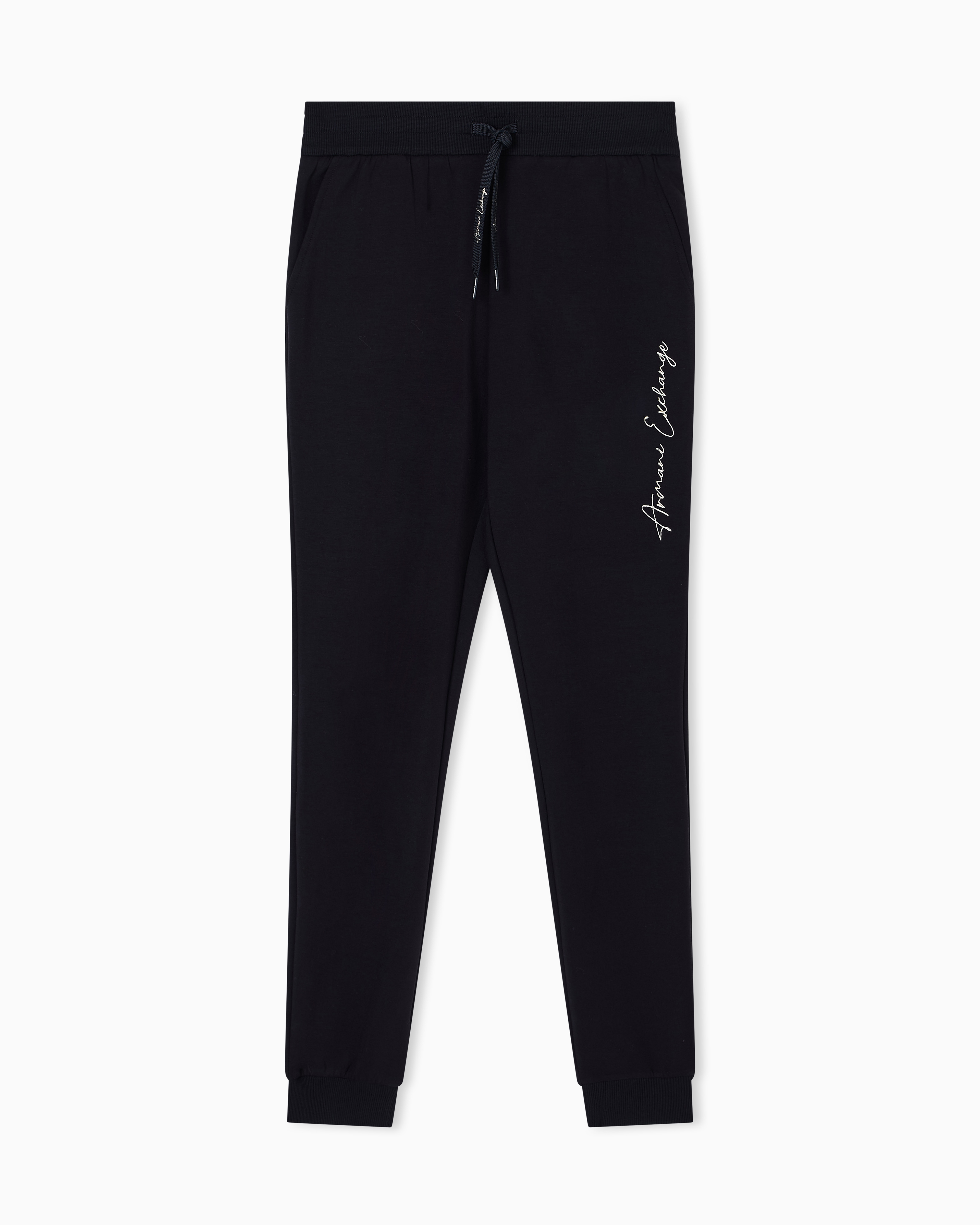 Armani Exchange Black Scuba Joggers With Lettering Logo