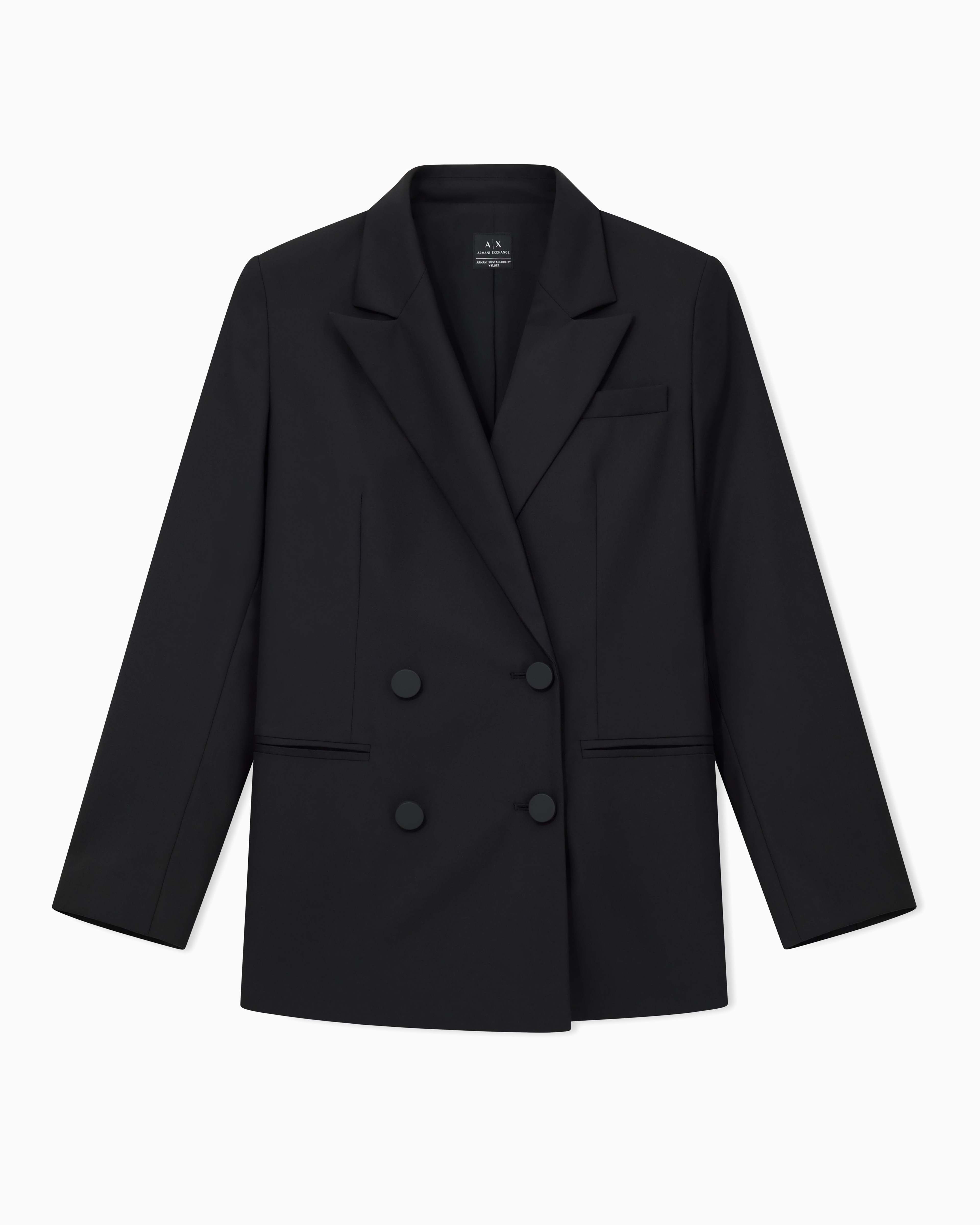 Armani Exchange Donna Giacca Doppiopetto In Twill Misto Viscosa