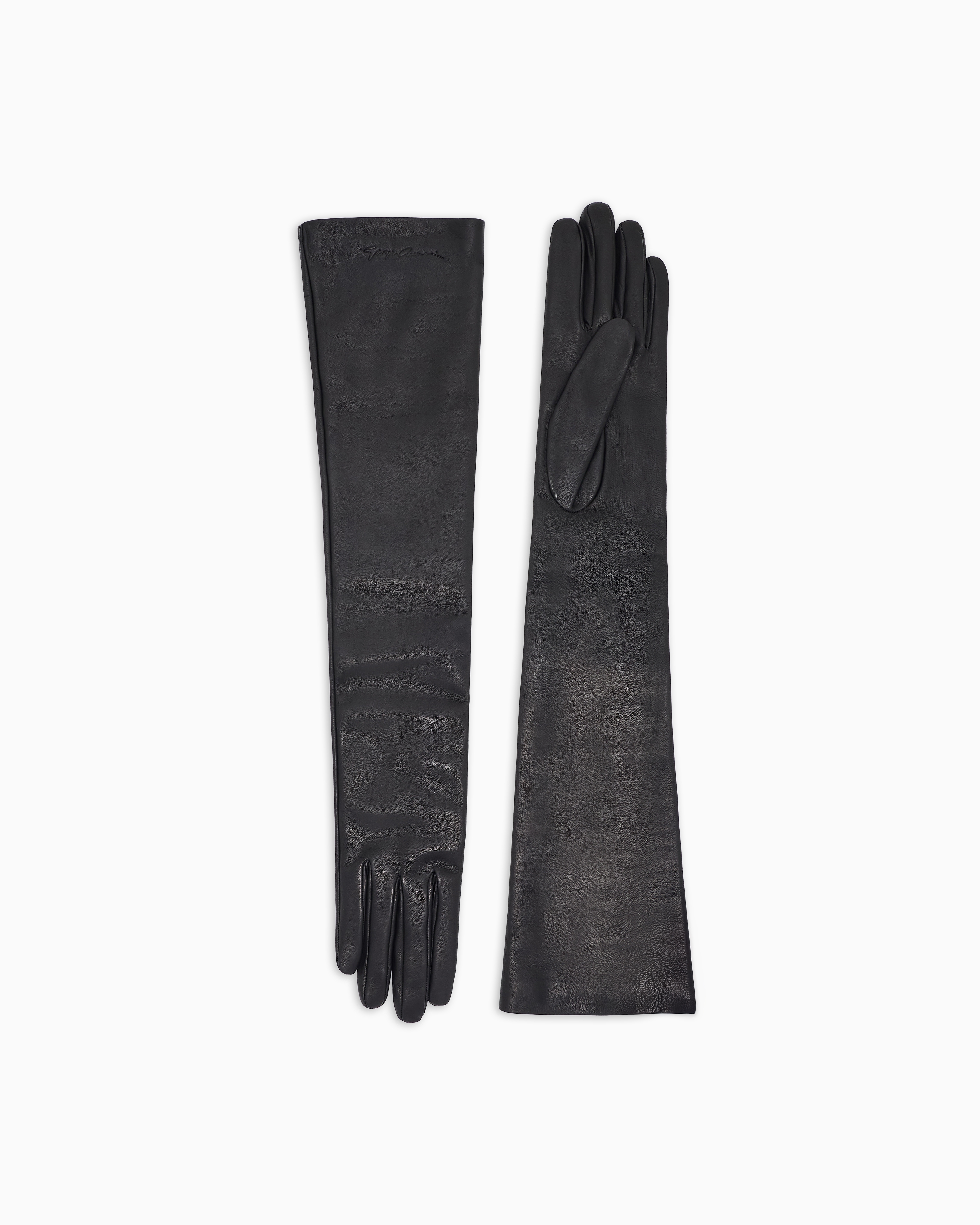 Giorgio Armani Black Long Nappa-Leather Gloves