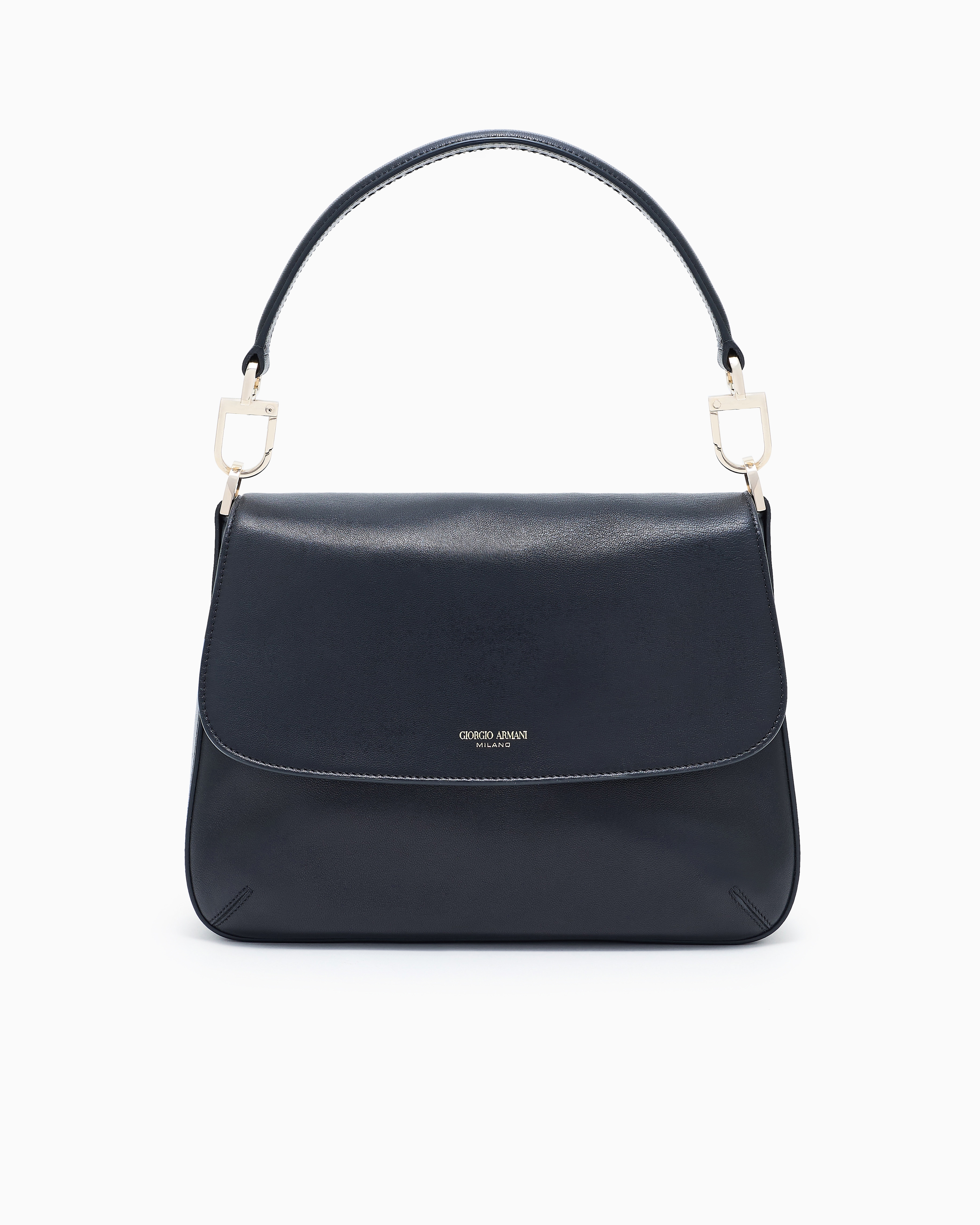 Giorgio Armani Black Medium La Prima Soft Bag In Nappa Leather