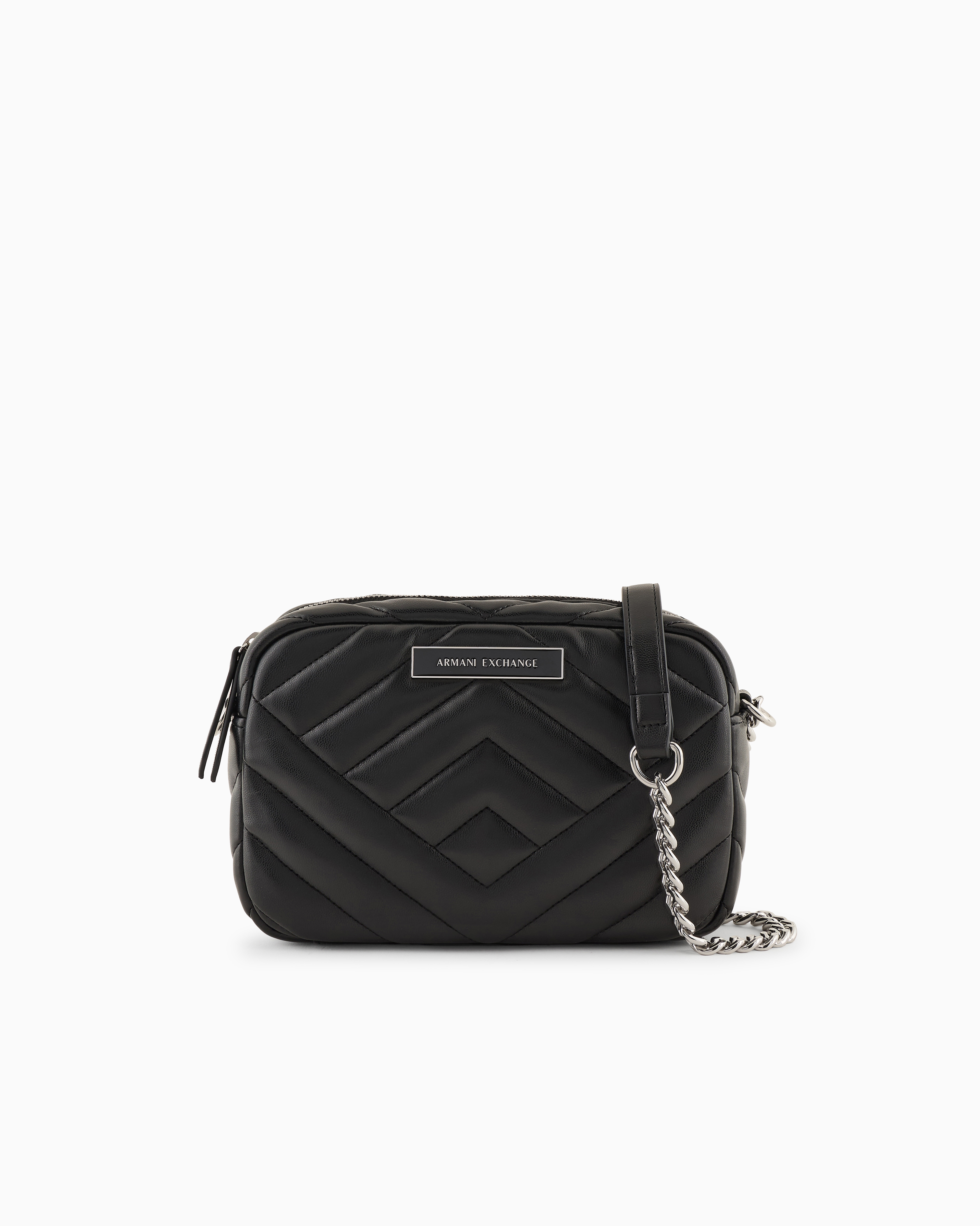 Armani Exchange - Crossbody bag in technical fabric, Woman, Black, Size: TU
