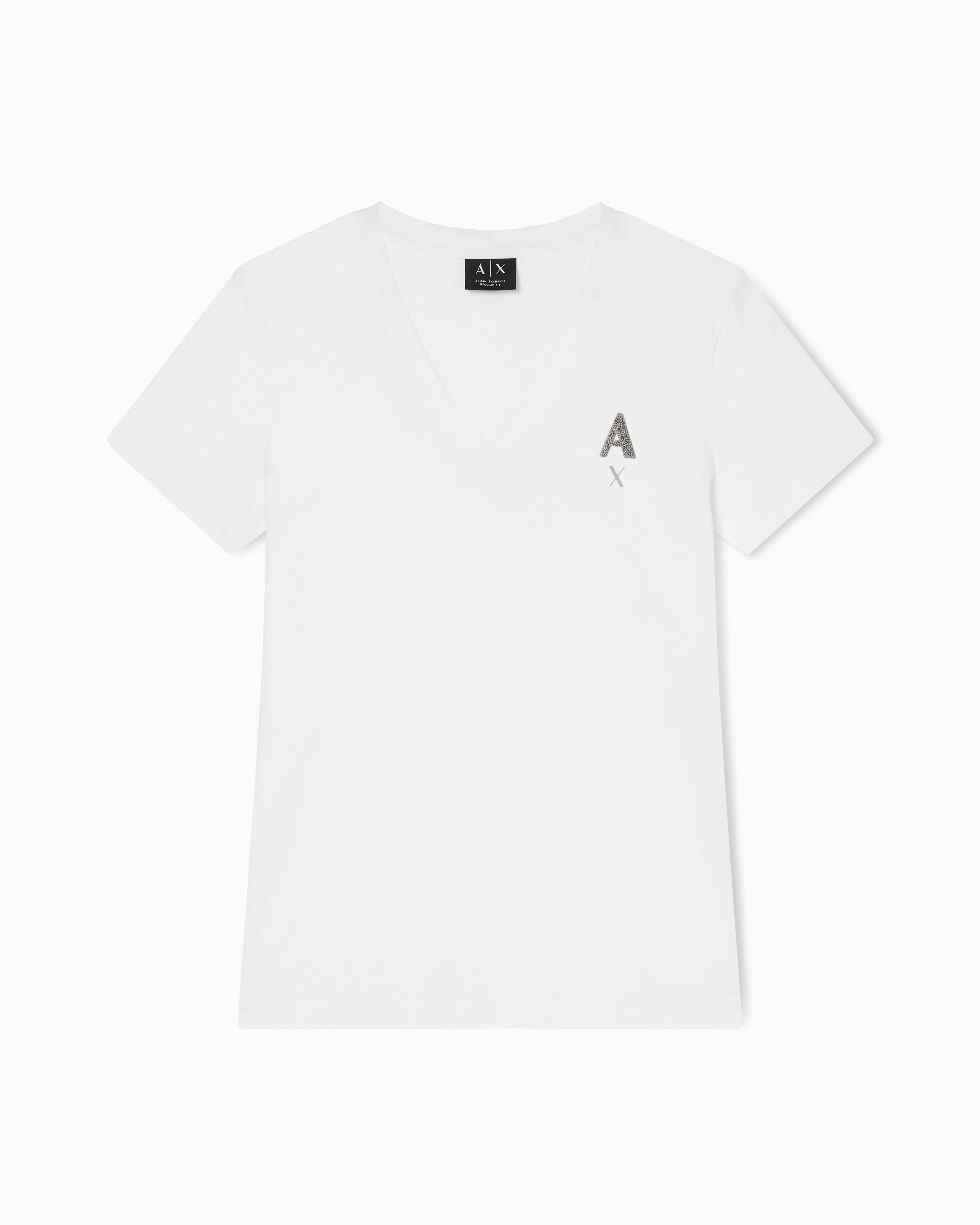 Armani Exchange White Regular Fit T-Shirt In Cotton Jersey
