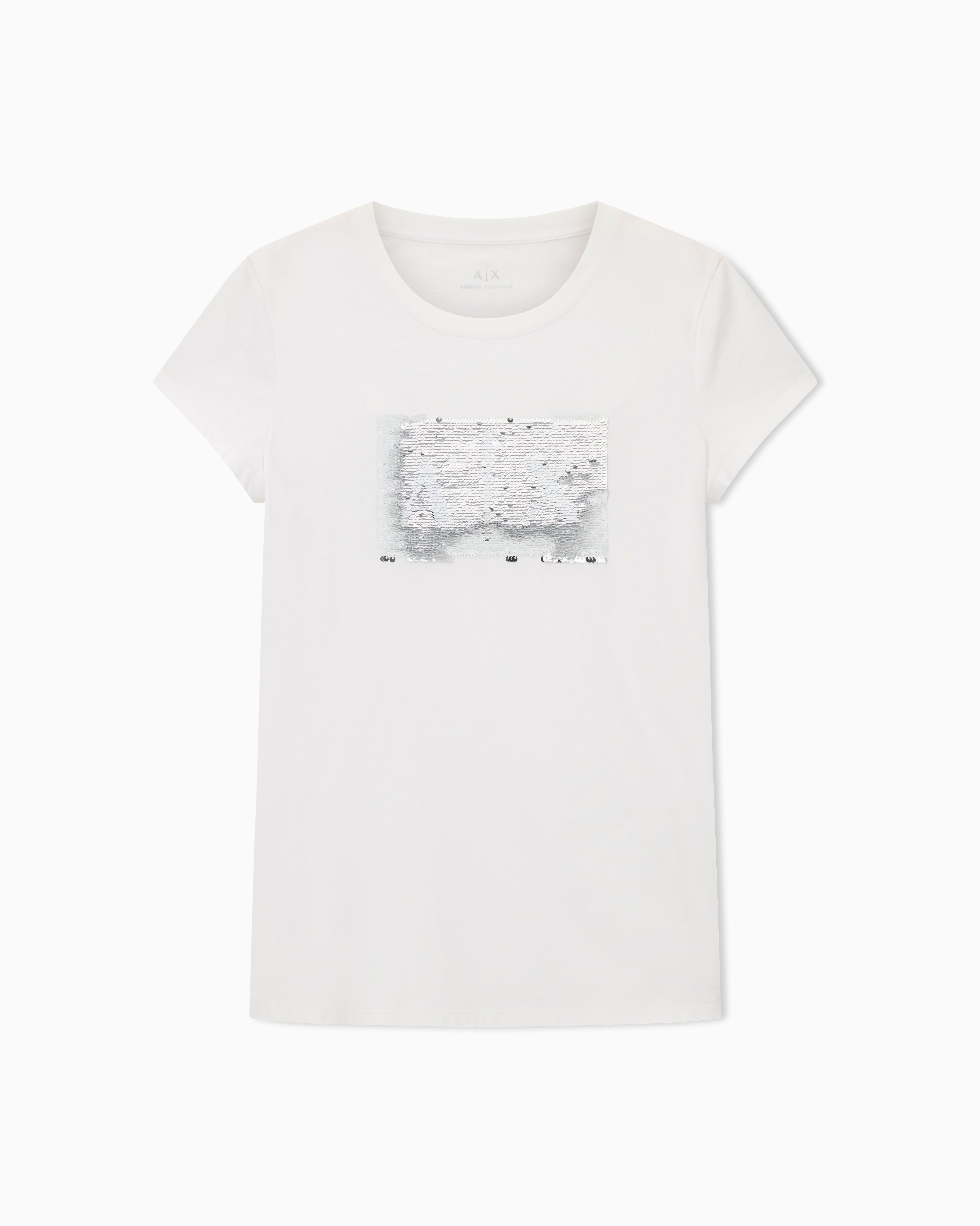 Armani Exchange - Slim fit T-shirt stretch cotton jersey, Woman, White, Size: