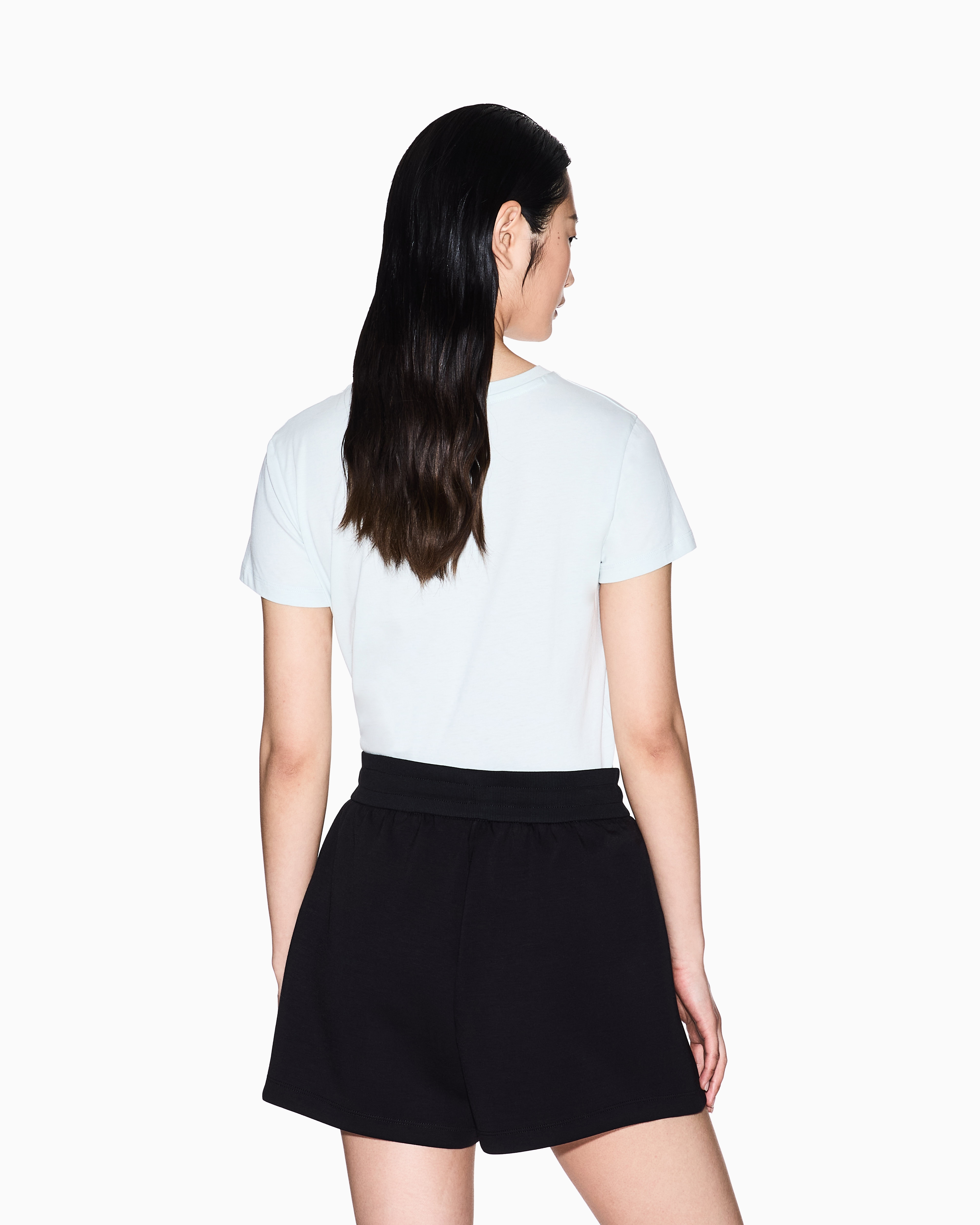 Armani Exchange - Logo sweatshirt shorts, Woman, Black, Size: