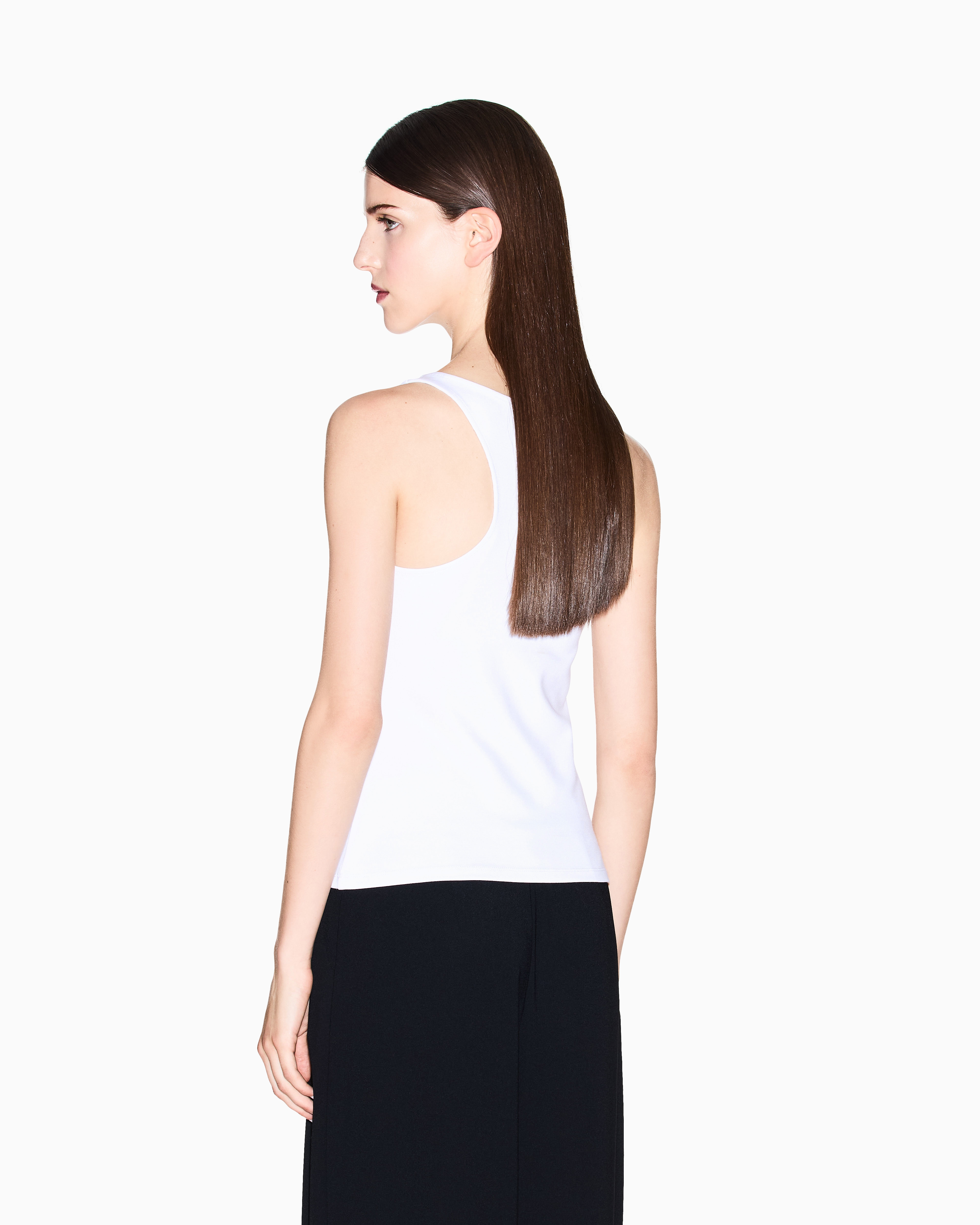 Armani Exchange - Jersey tank top with logo, Woman, White, Size: