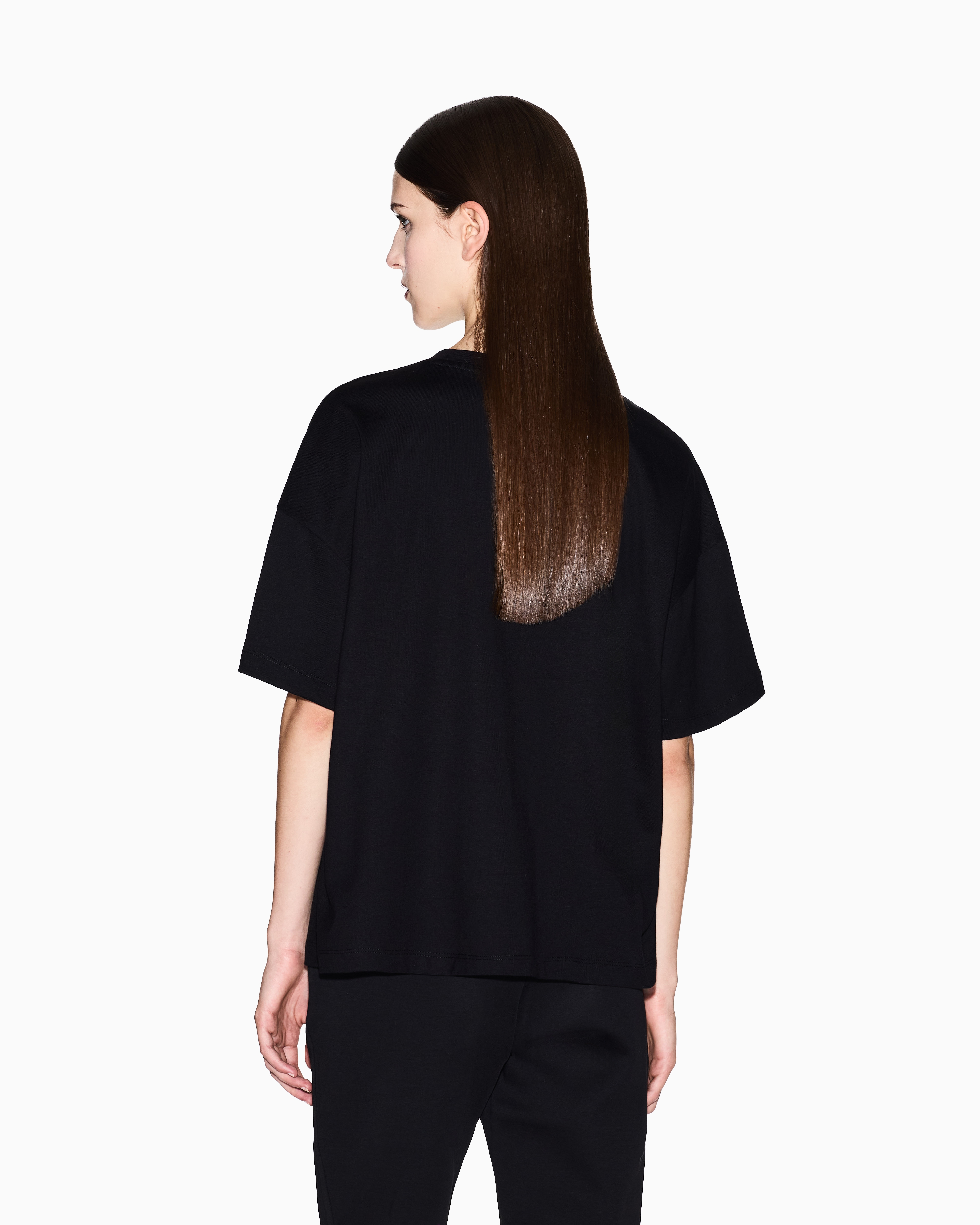 Armani Exchange - Heavy cotton relaxed t-shirt, Woman, Black, Size: