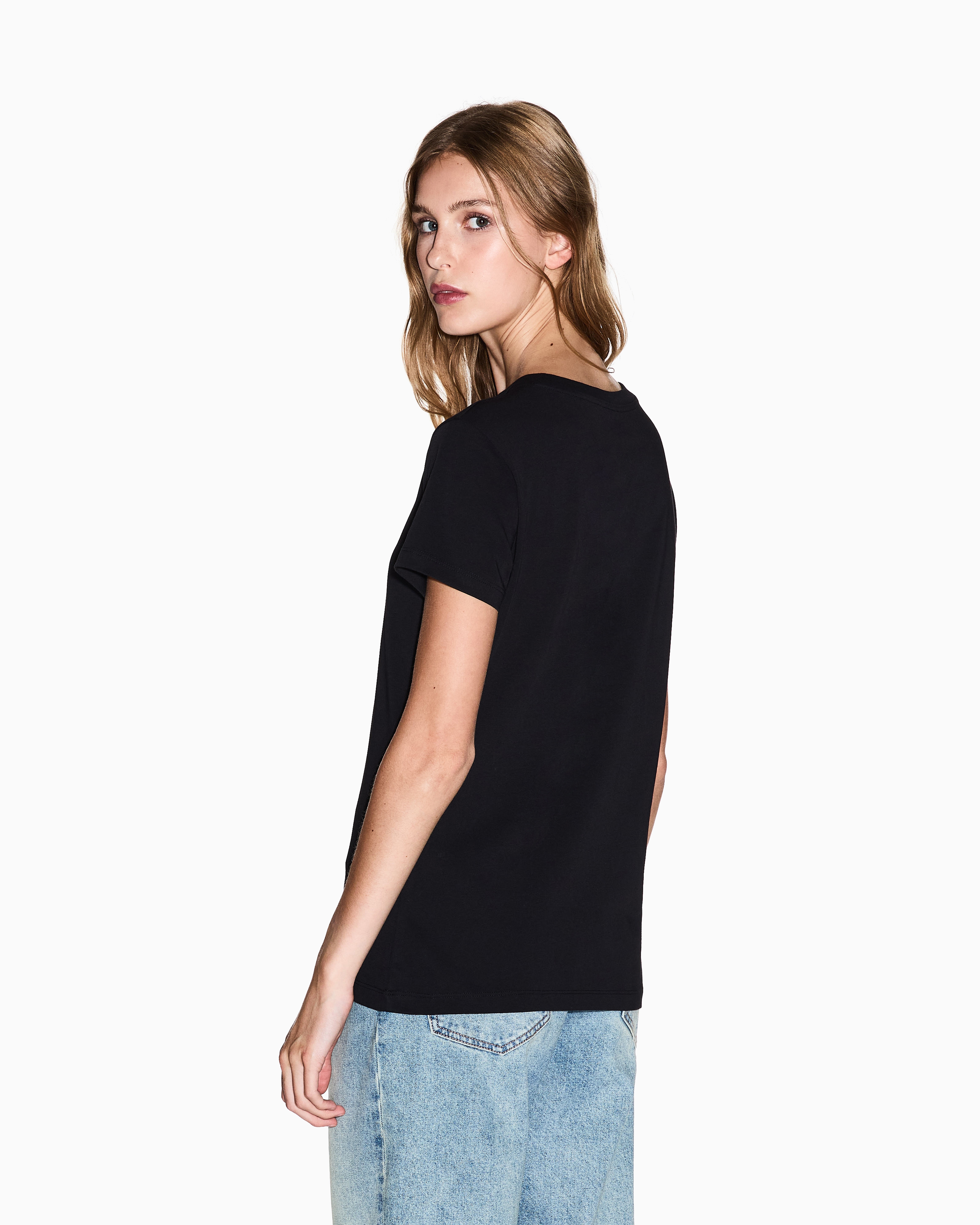 Armani Exchange - Regular fit jersey t-shirt, Woman, Black, Size: