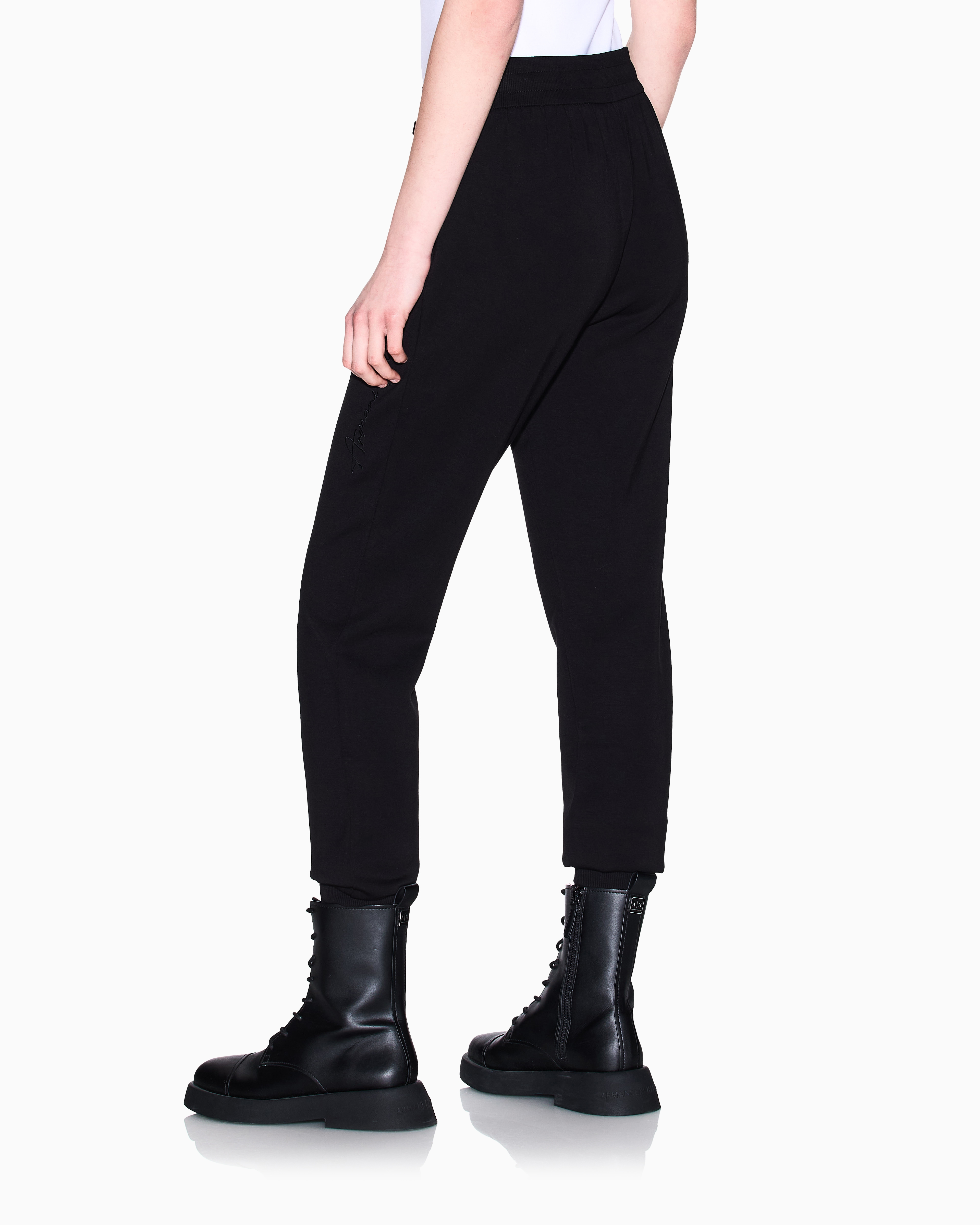 Jogger trousers mixed fabric