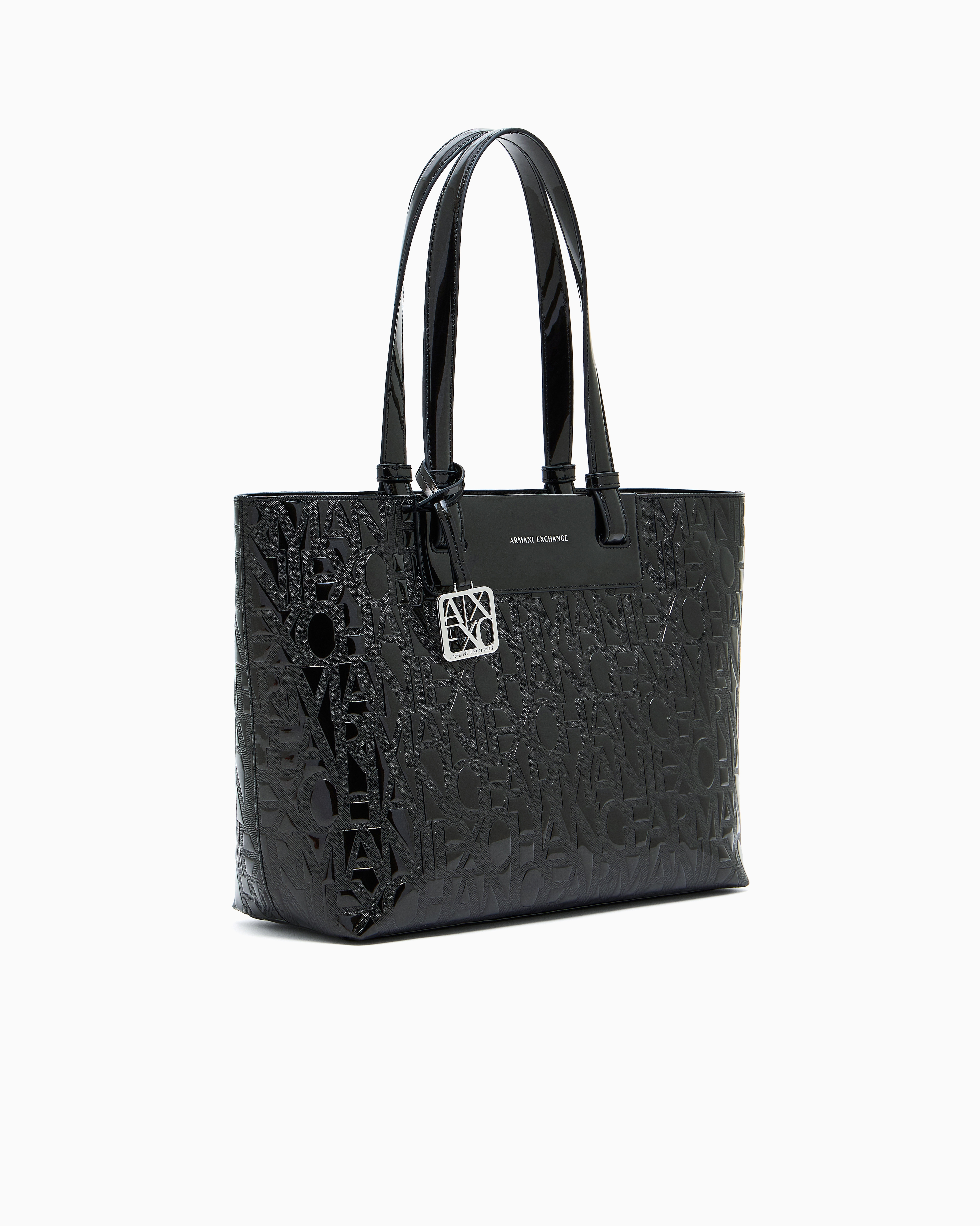 Tote bag in shiny material