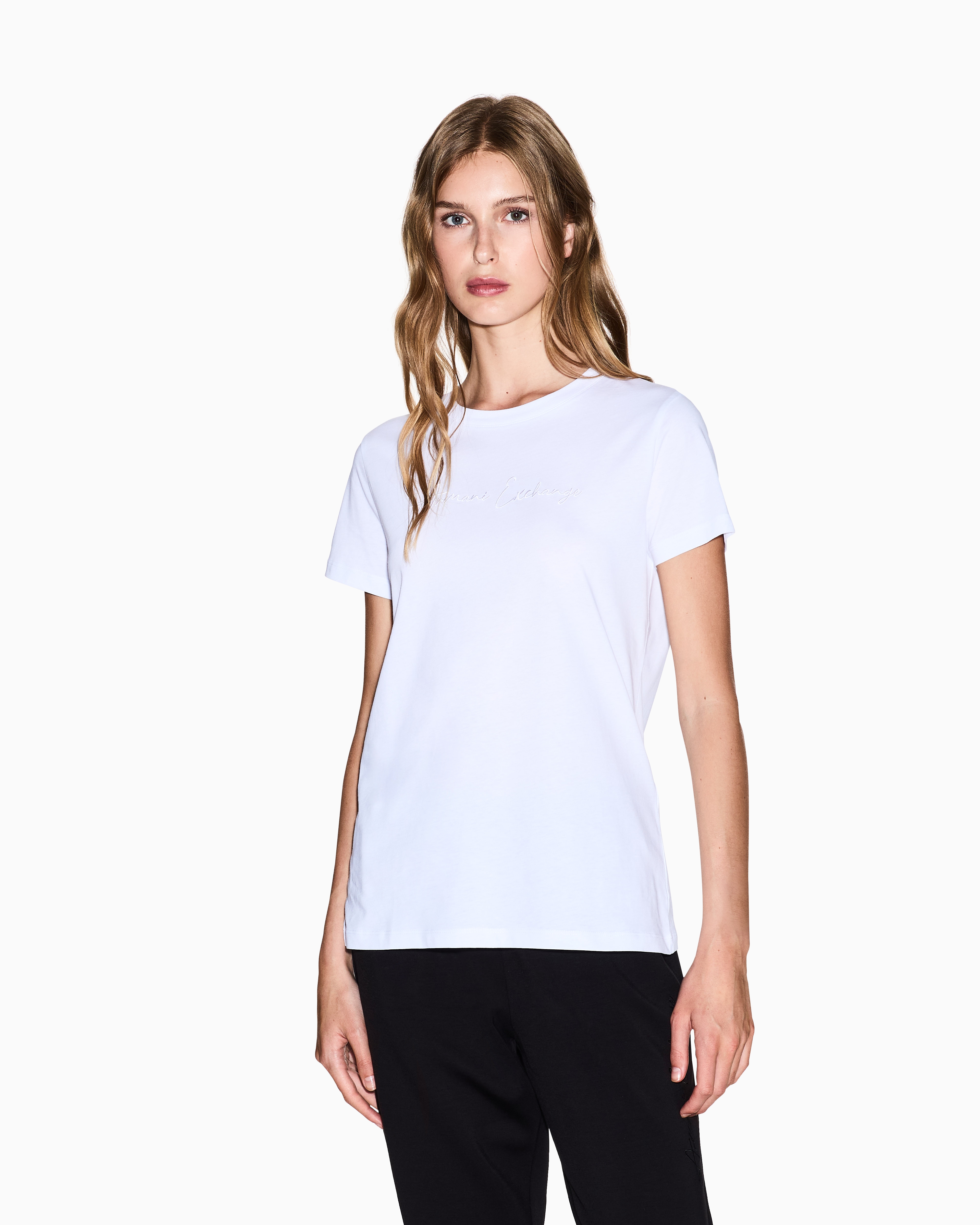 Armani Exchange - Regular fit jersey t-shirt, Woman, White, Size: