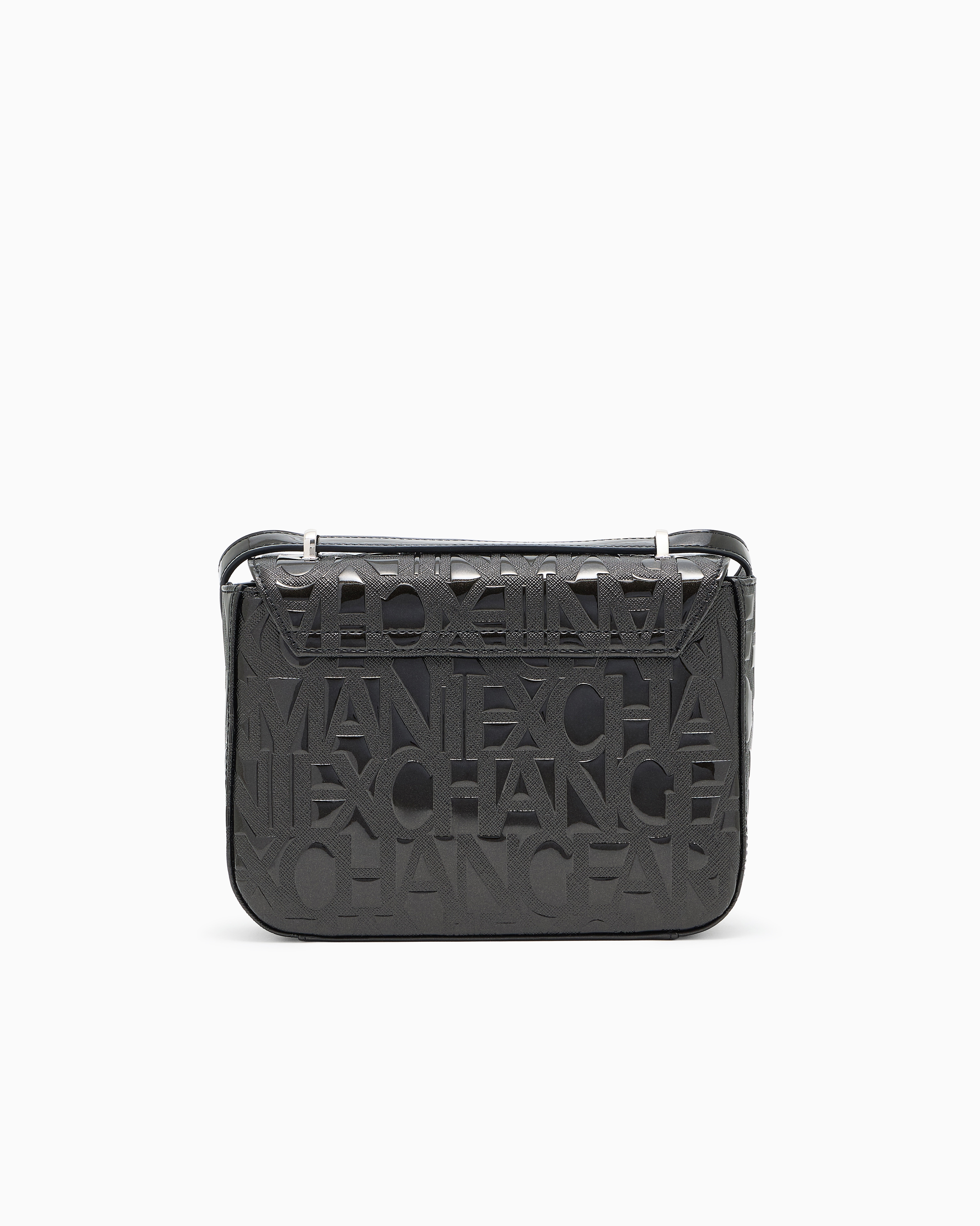 Armani Exchange - Shoulder bag with allover logo motif, Woman, Black, Size: TU