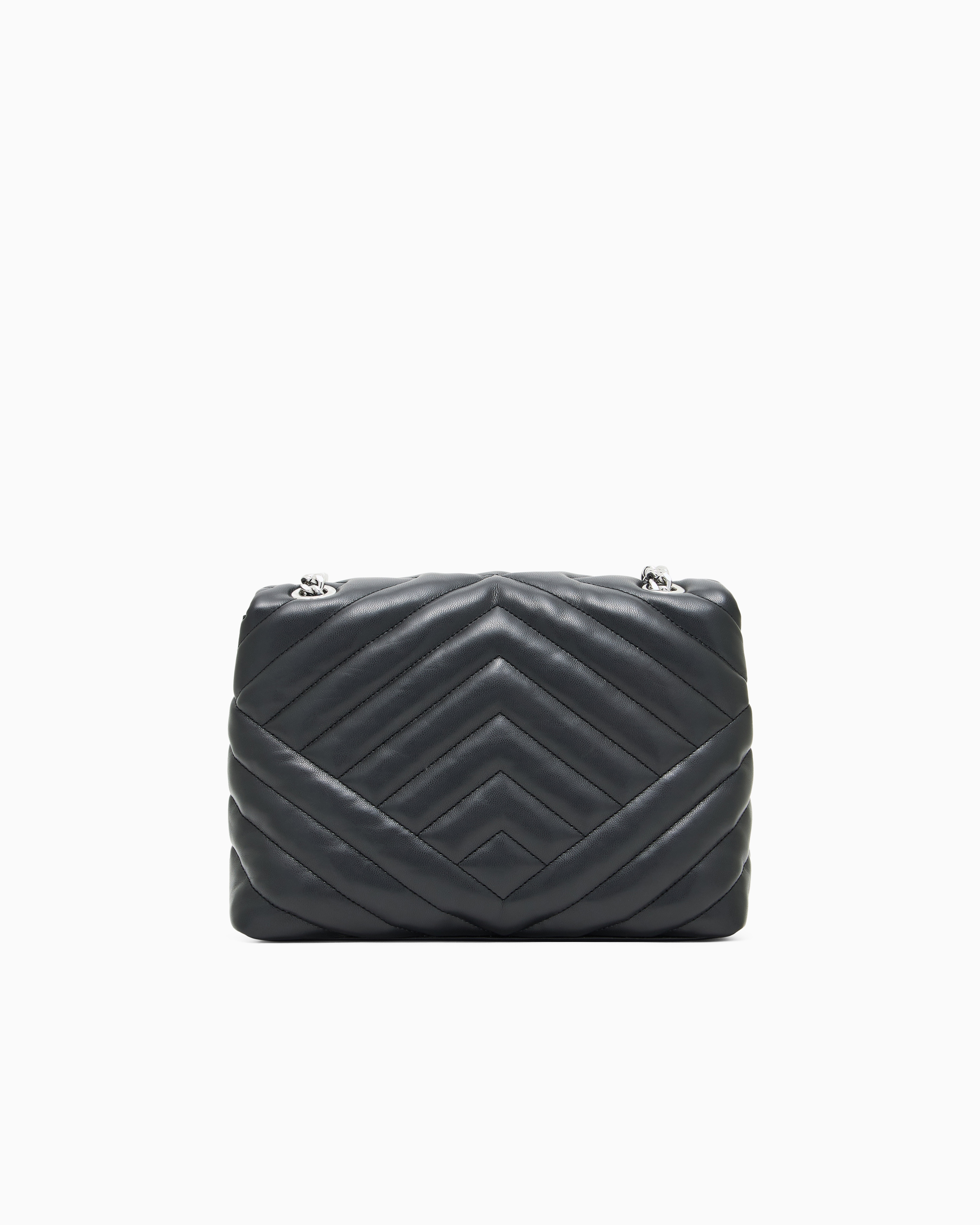 Armani Exchange - Shoulder bag in quilted material with metal details, Woman, Black, Size: TU