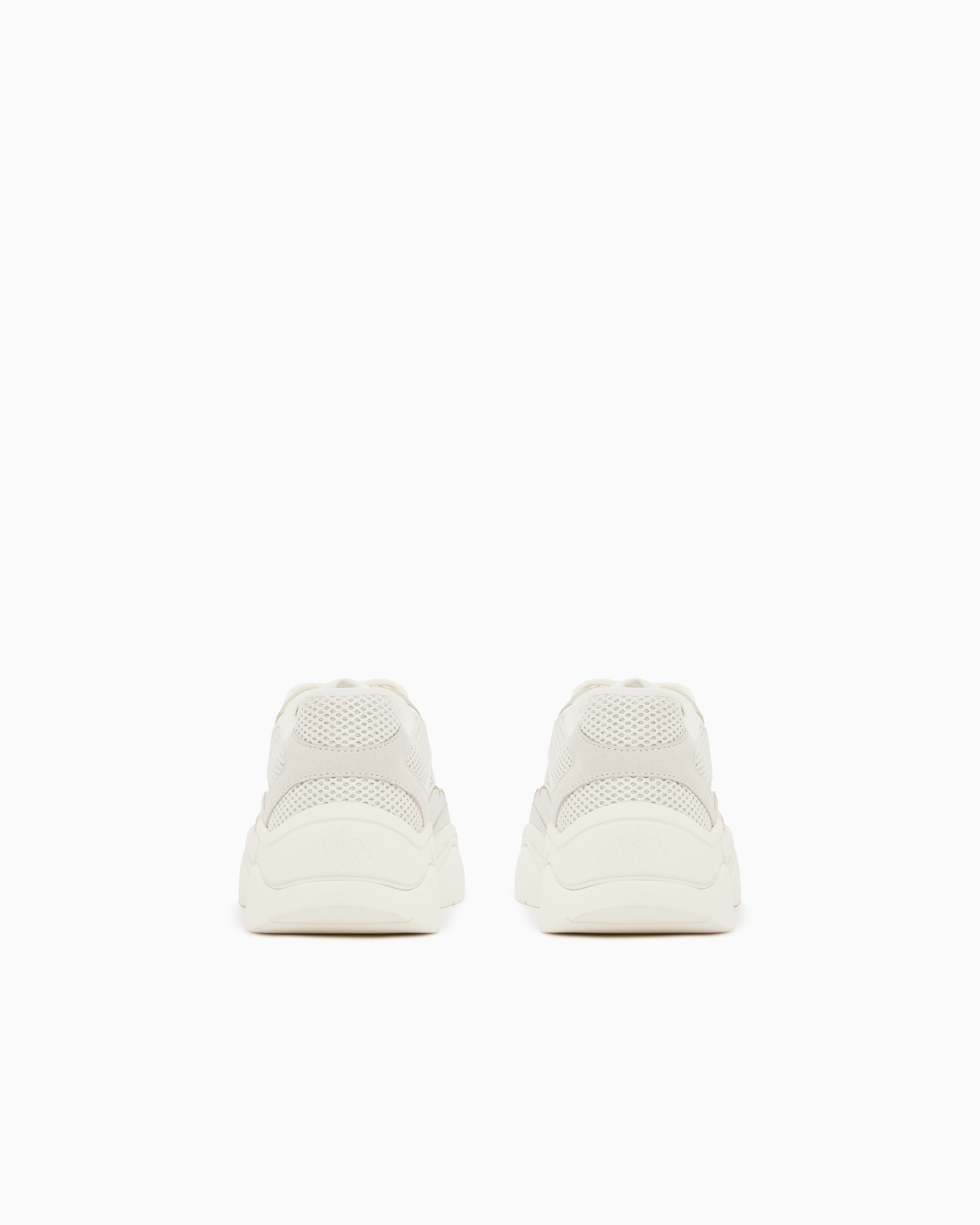 Armani Exchange Technical Fabric Sneakers In White