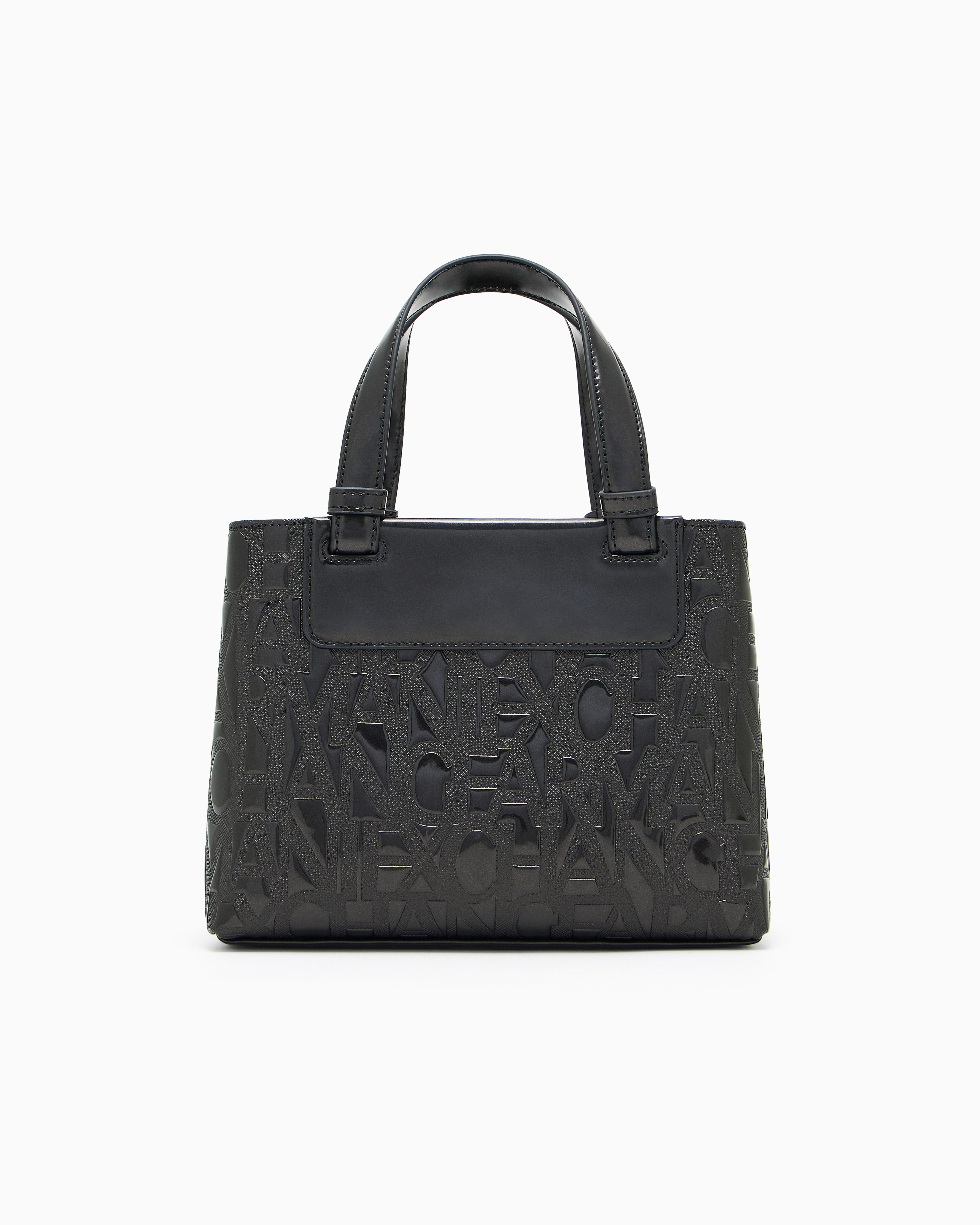 Armani Exchange - Tote bag with allover logo motif, Woman, Black, Size: TU
