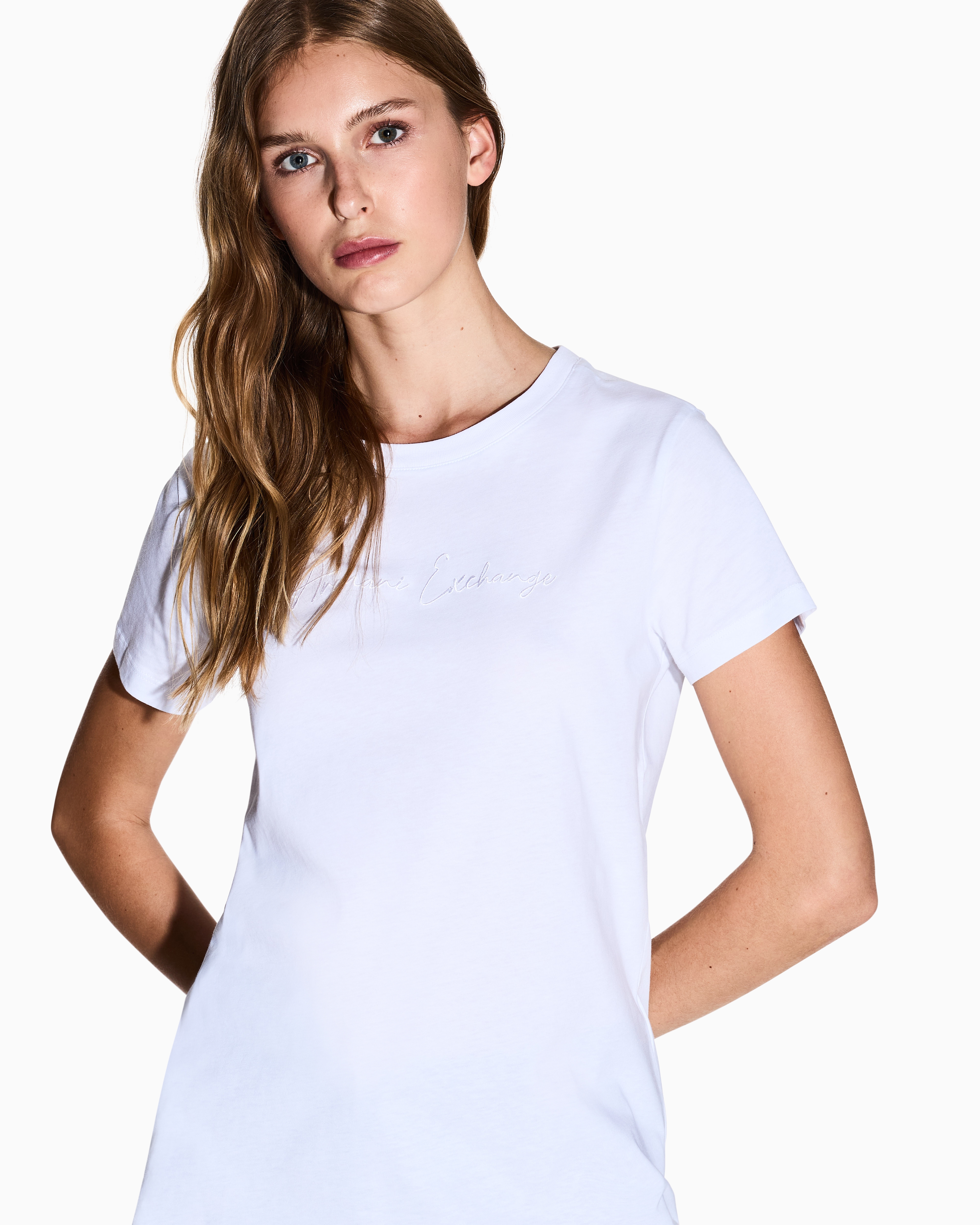 Armani Exchange - Regular fit jersey t-shirt, Woman, White, Size: