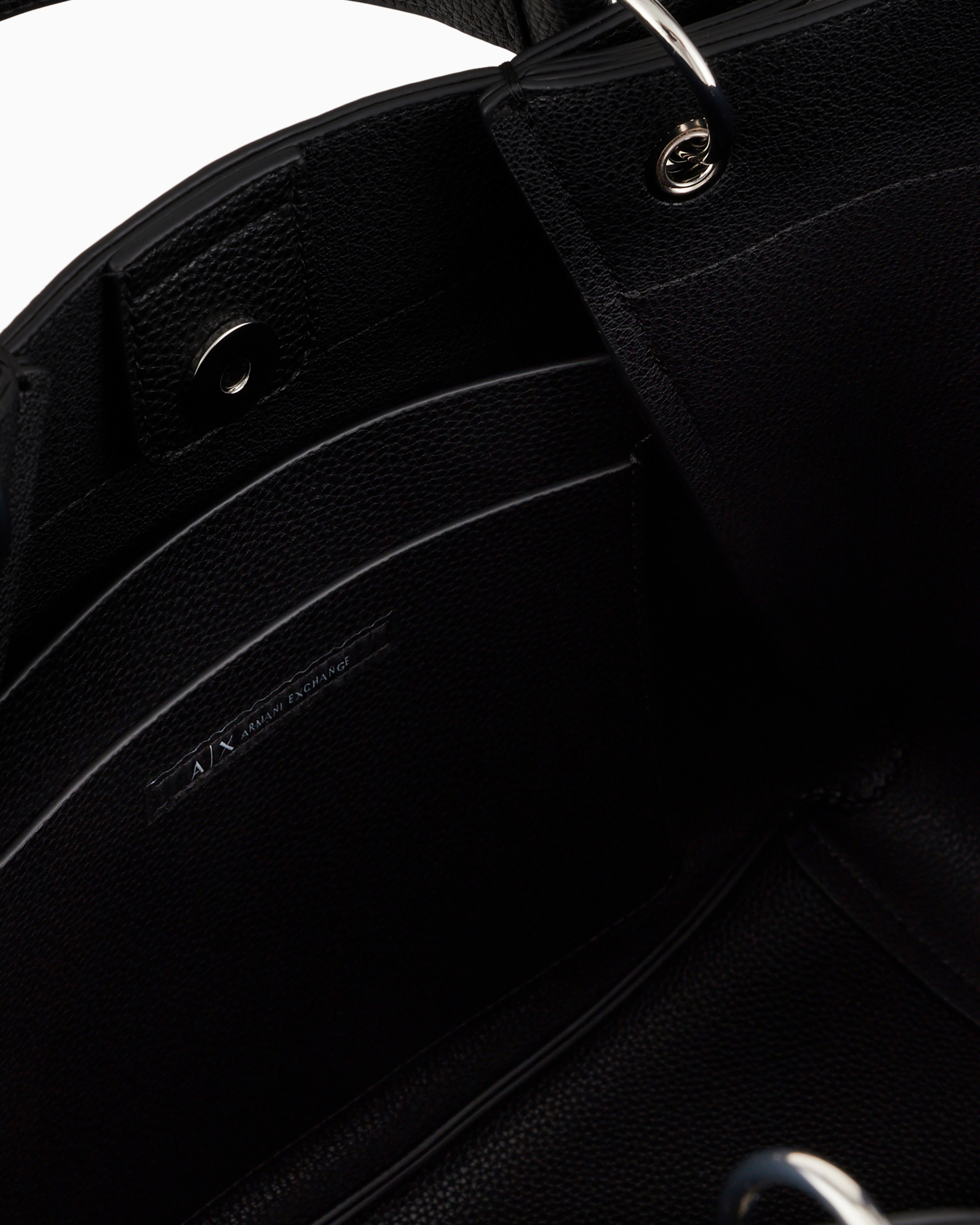 Armani Exchange - Large handbag with degradè shoulder strap, Woman, Black, Size: TU