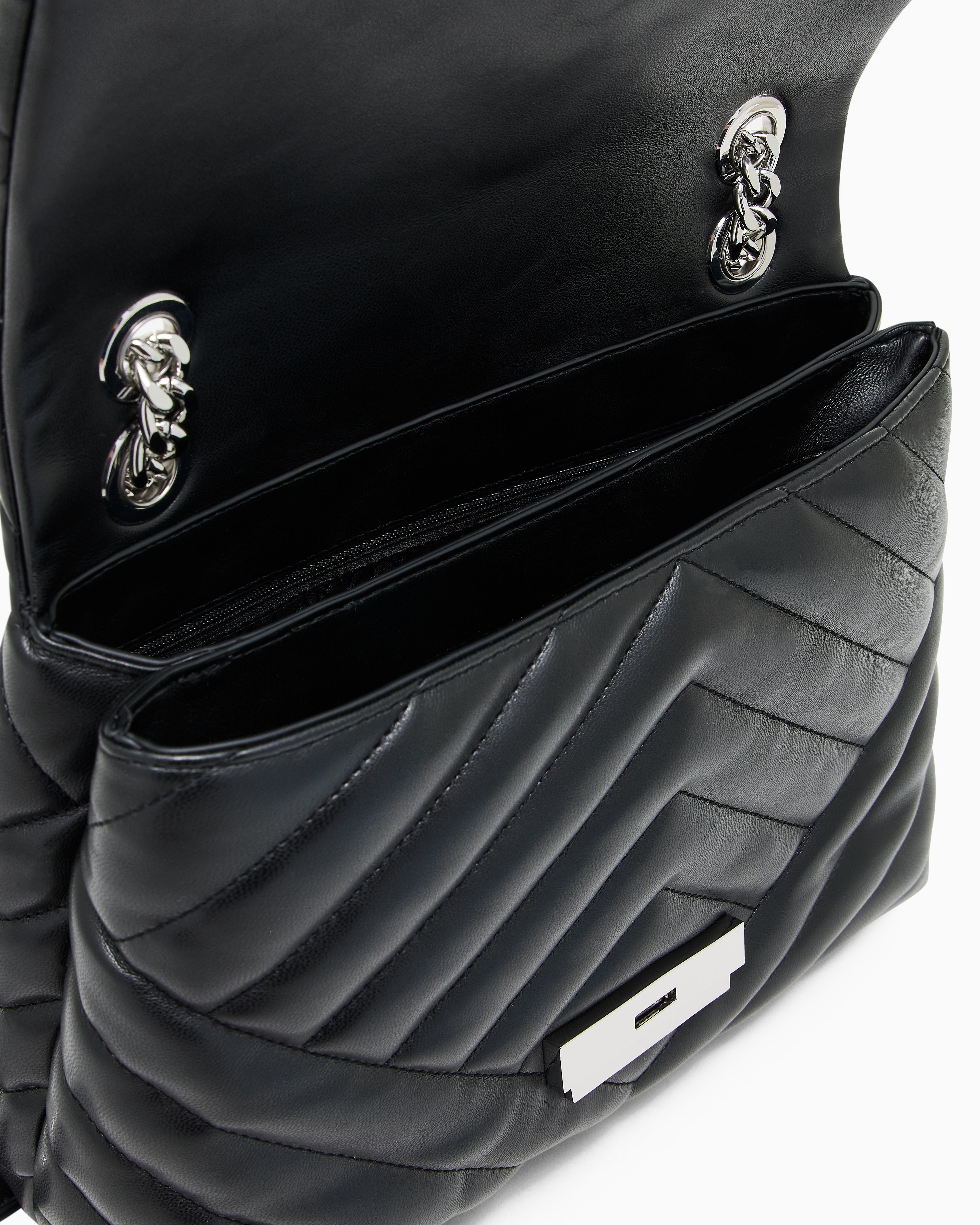 Armani Exchange - Shoulder bag in quilted material with metal details, Woman, Black, Size: TU