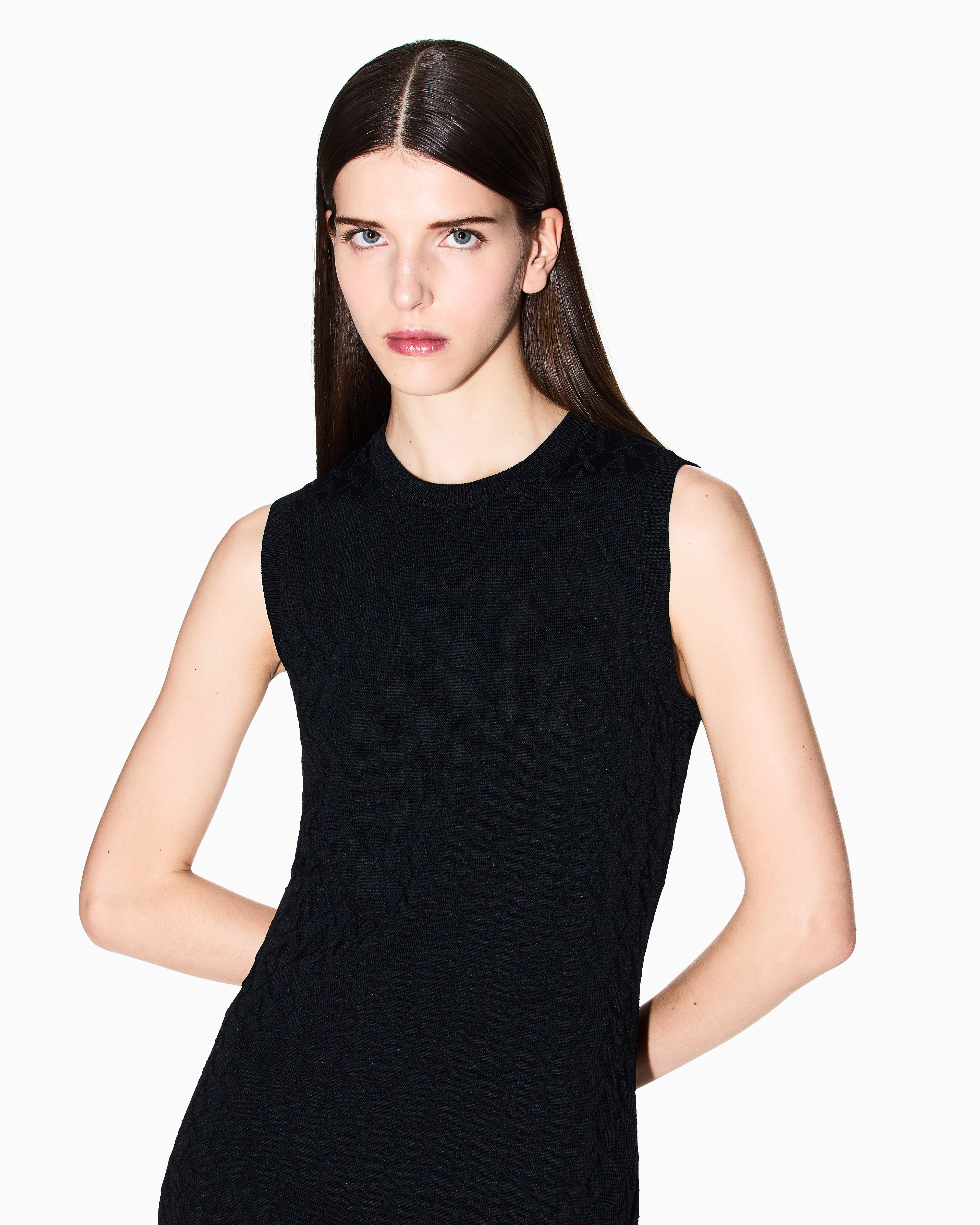 Armani Exchange - Sheath dress with allover logo, Woman, Black, Size: