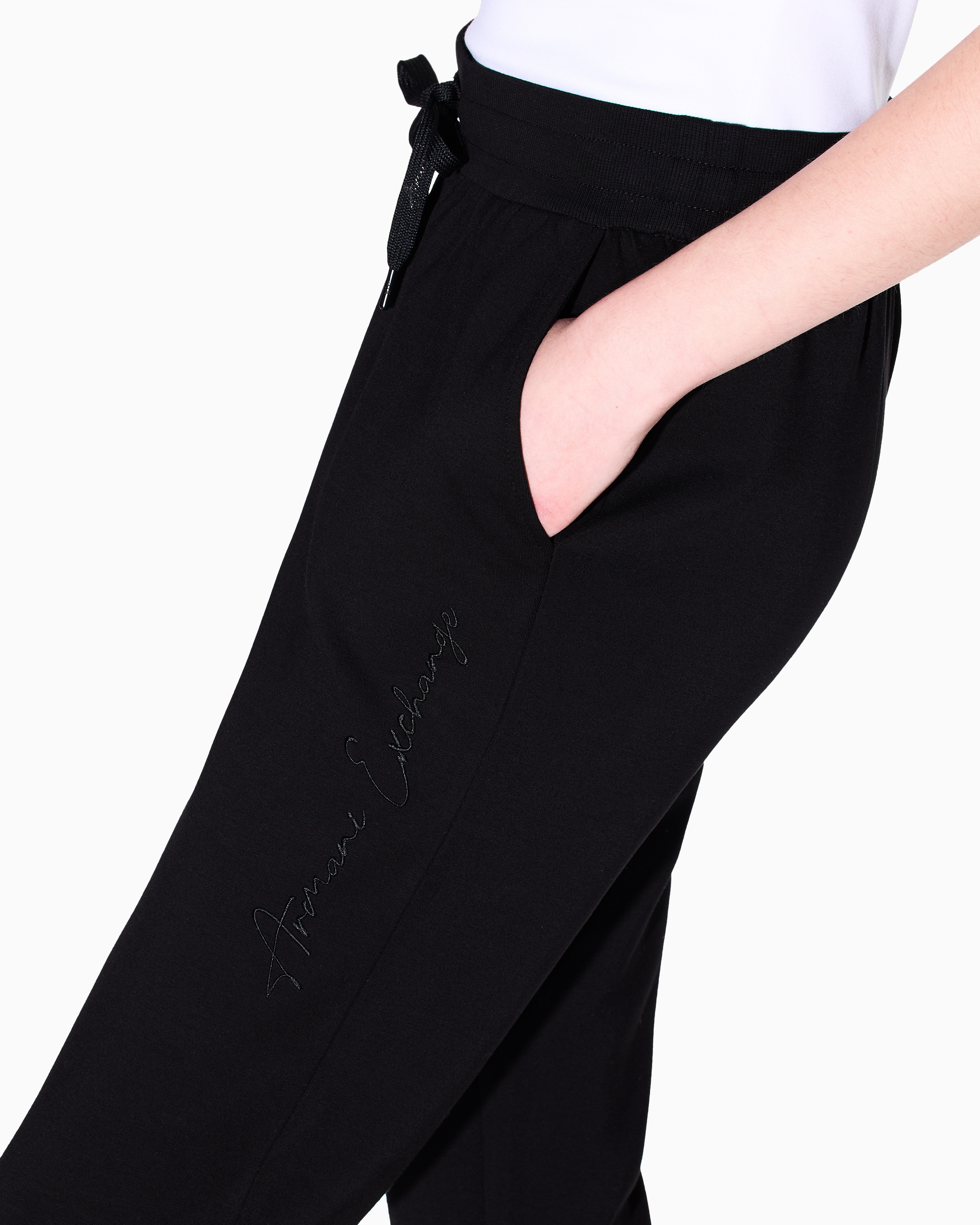 Jogger trousers mixed fabric