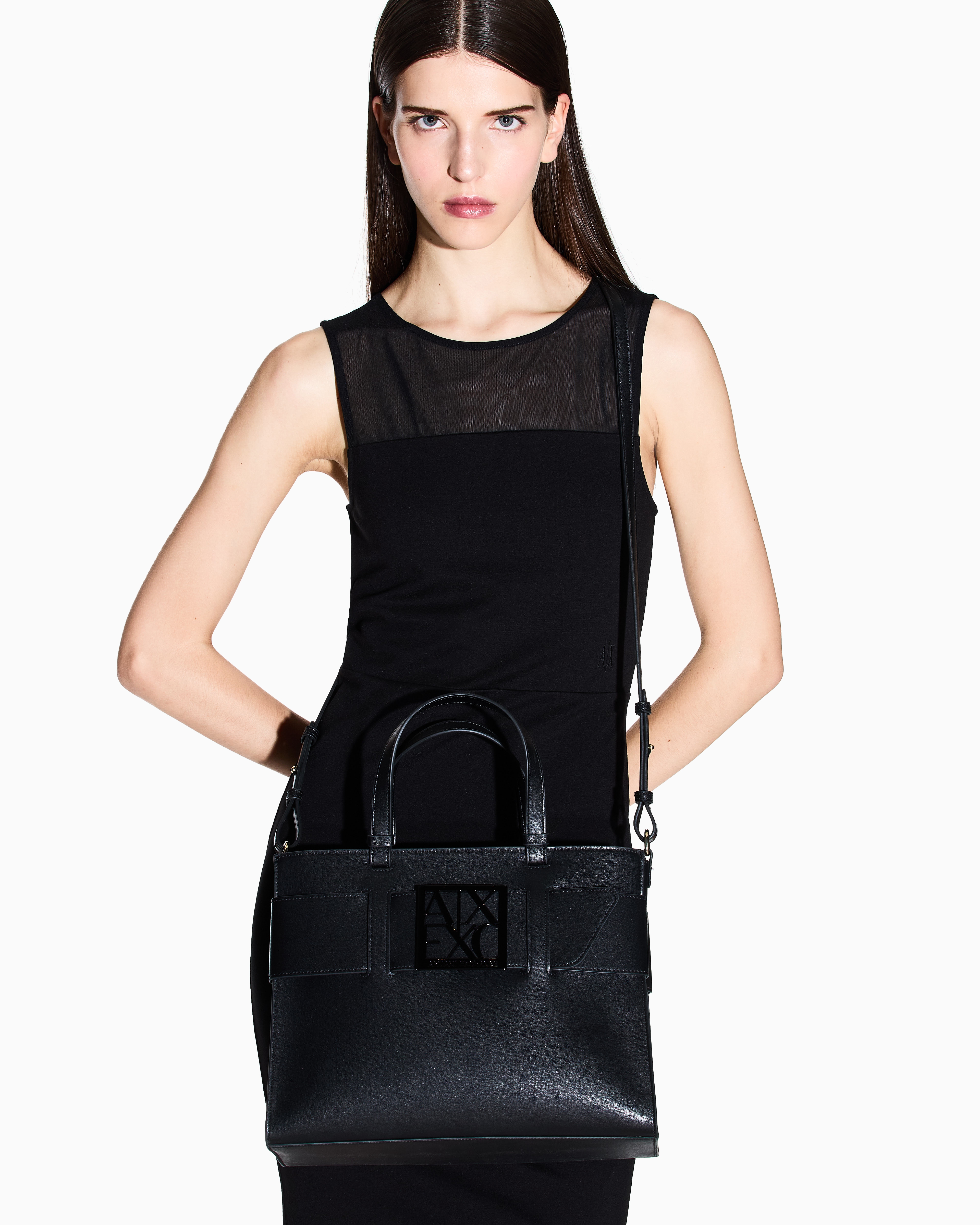 tote bag with double handles and shoulder strap