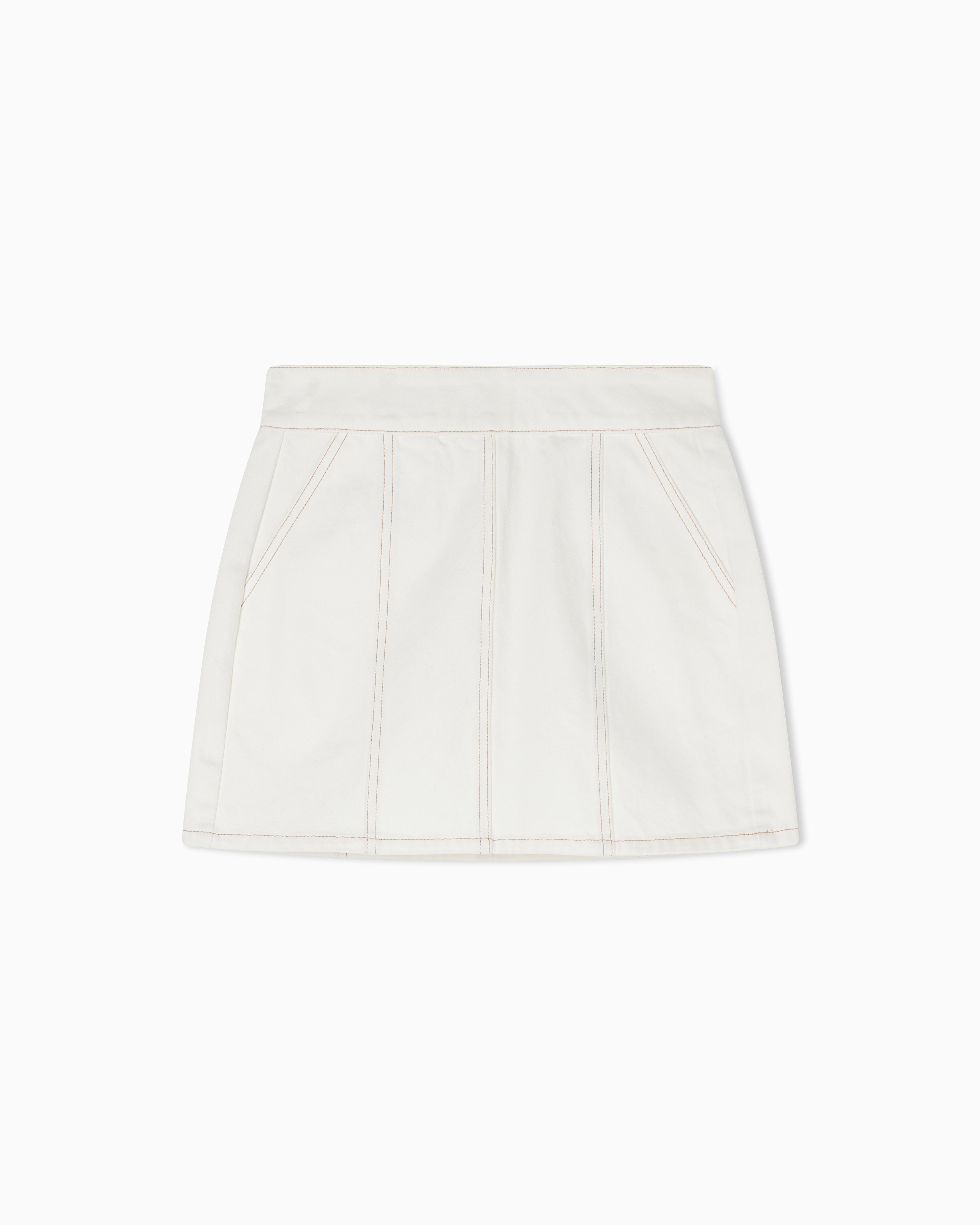 Armani Exchange White Rigid Denim Mini Skirt