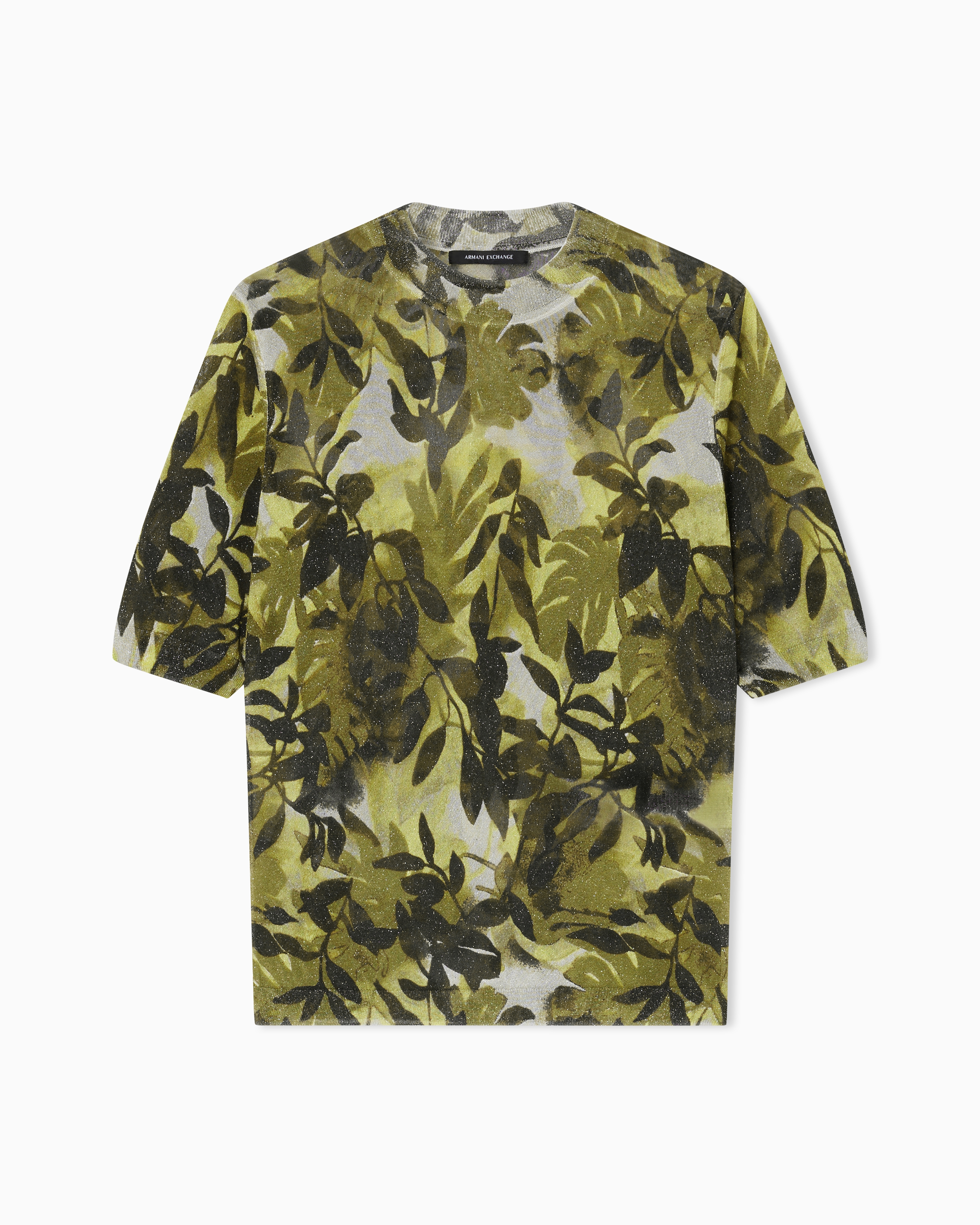 Armani Exchange Green Viscose Blouse With Allover Pattern