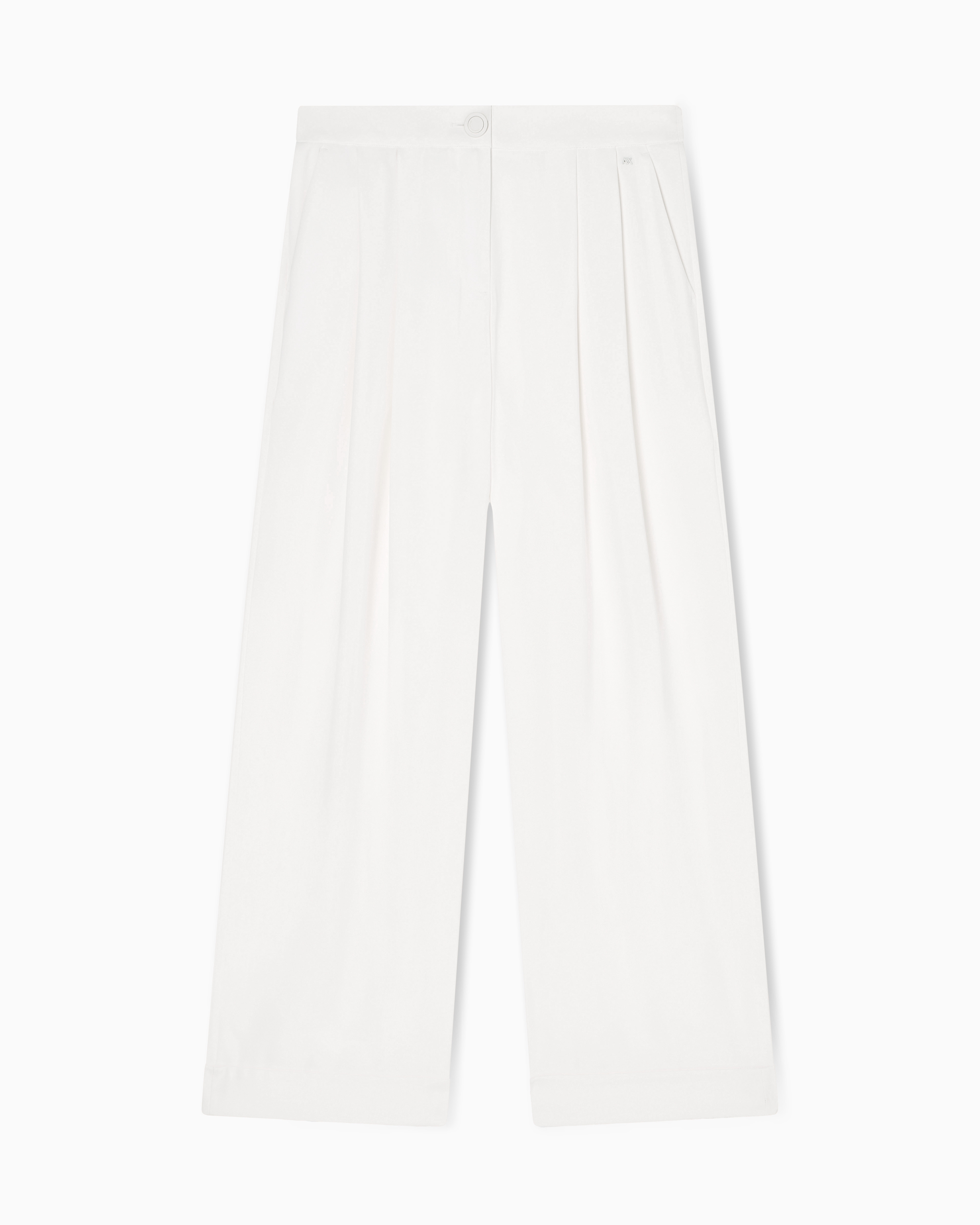 Armani Exchange White Classic Recycled Twill Trousers