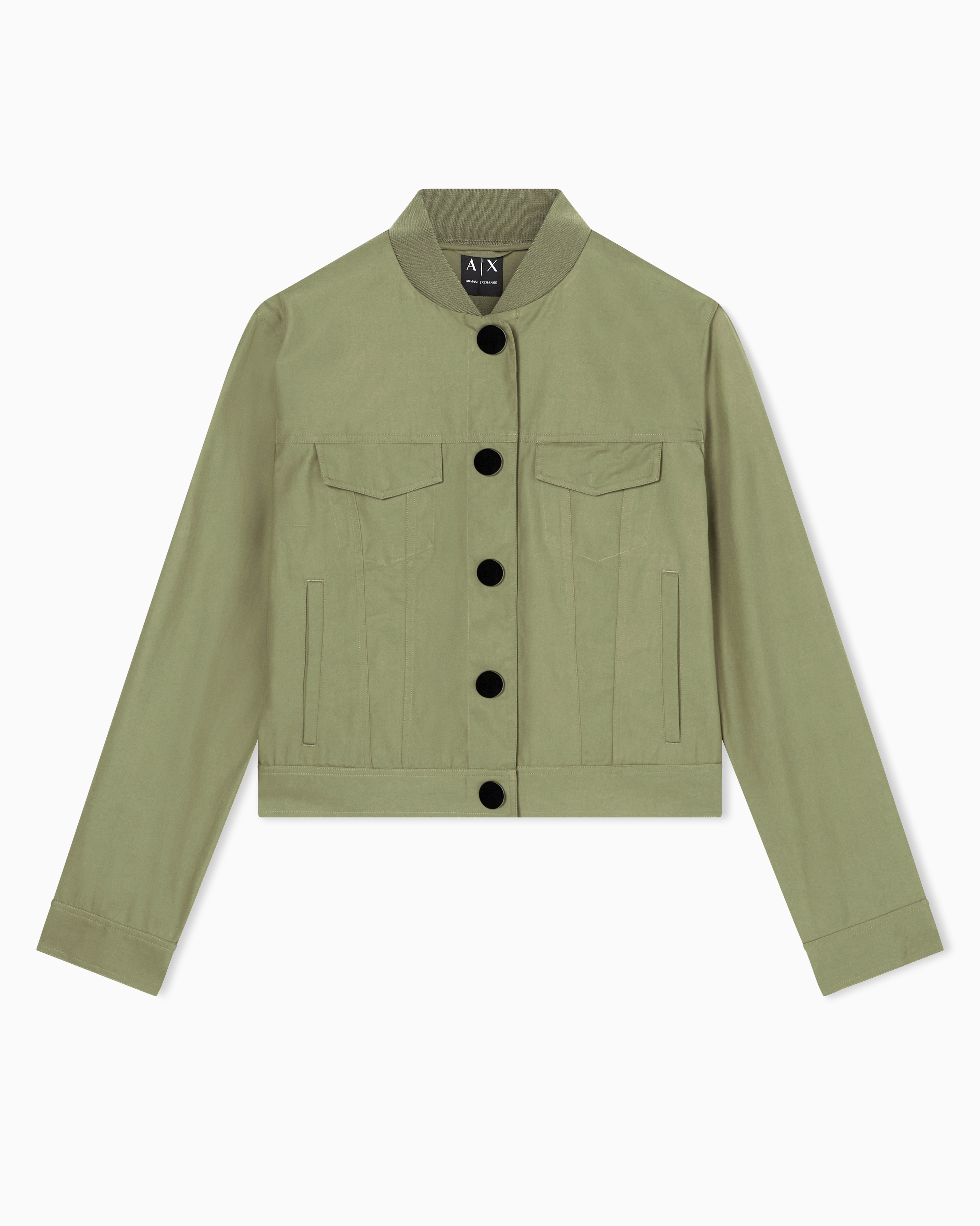 Armani Exchange Green Utility Blouson In Cotton Twill