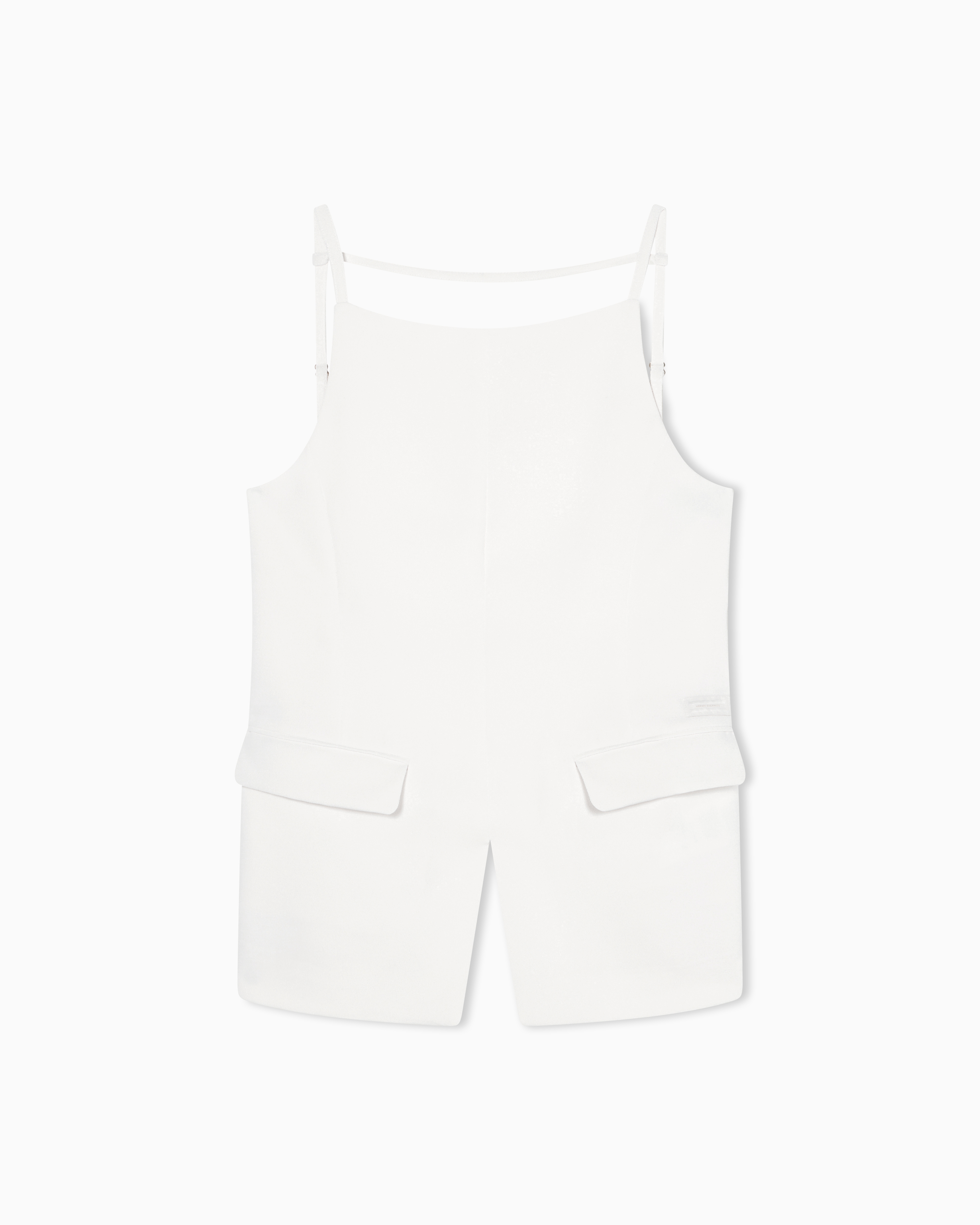 Armani Exchange White Crepe Vest With Open Back