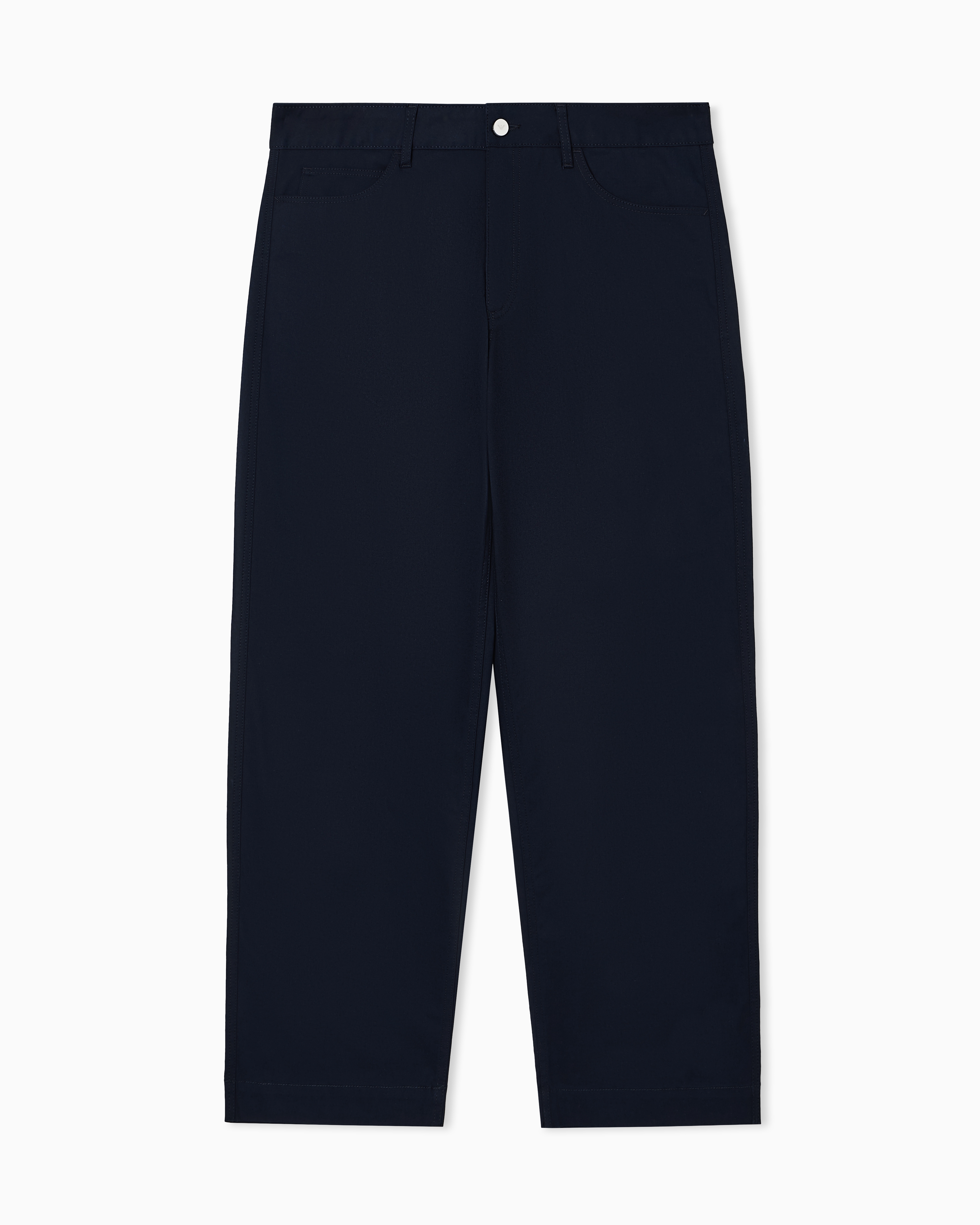 Emporio Armani - ASV five-pocket trousers organic gabardine, Man, Navy Blue, Size: