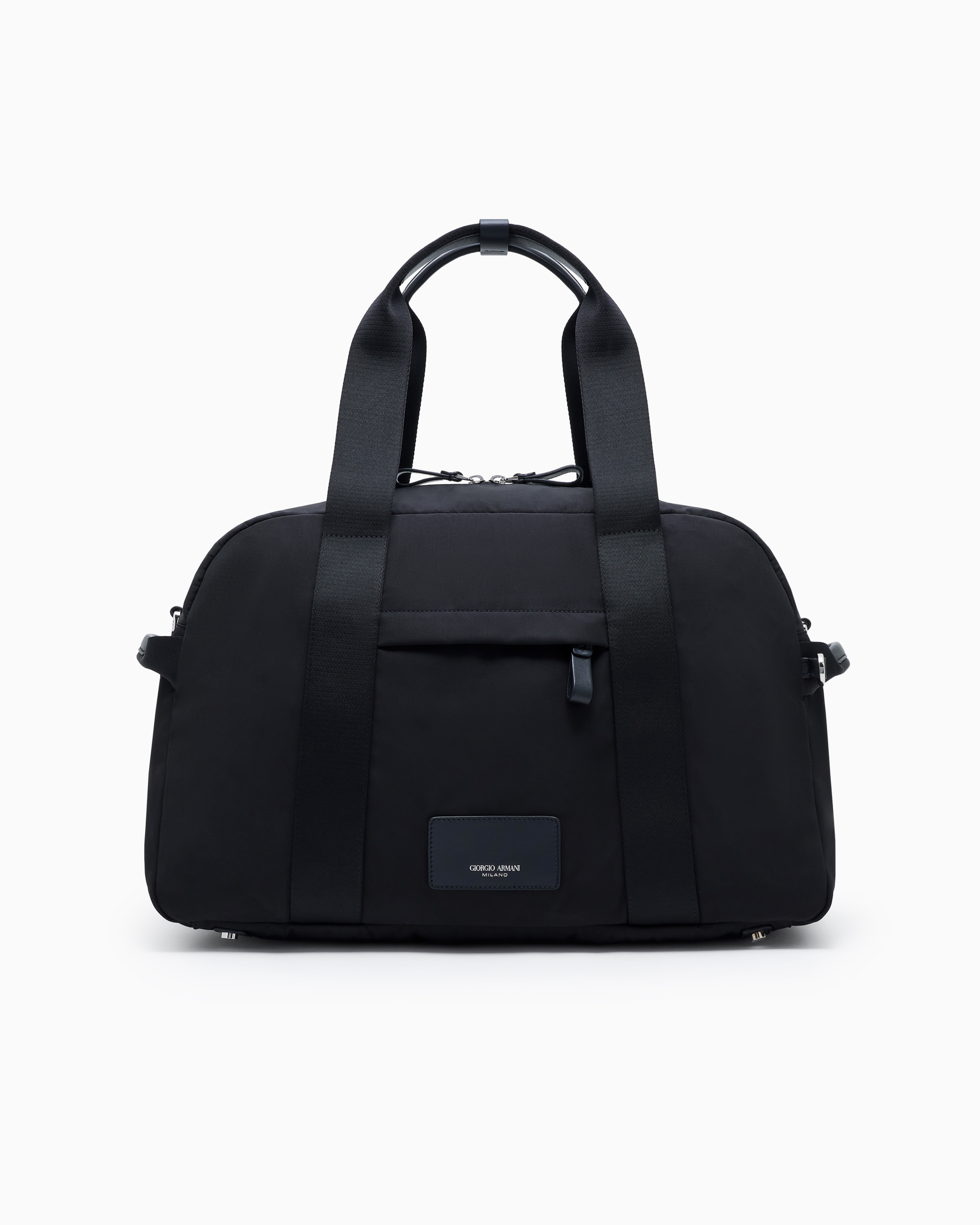 Giorgio Armani Black Foldable Duffel Bag In Recycled Nylon From