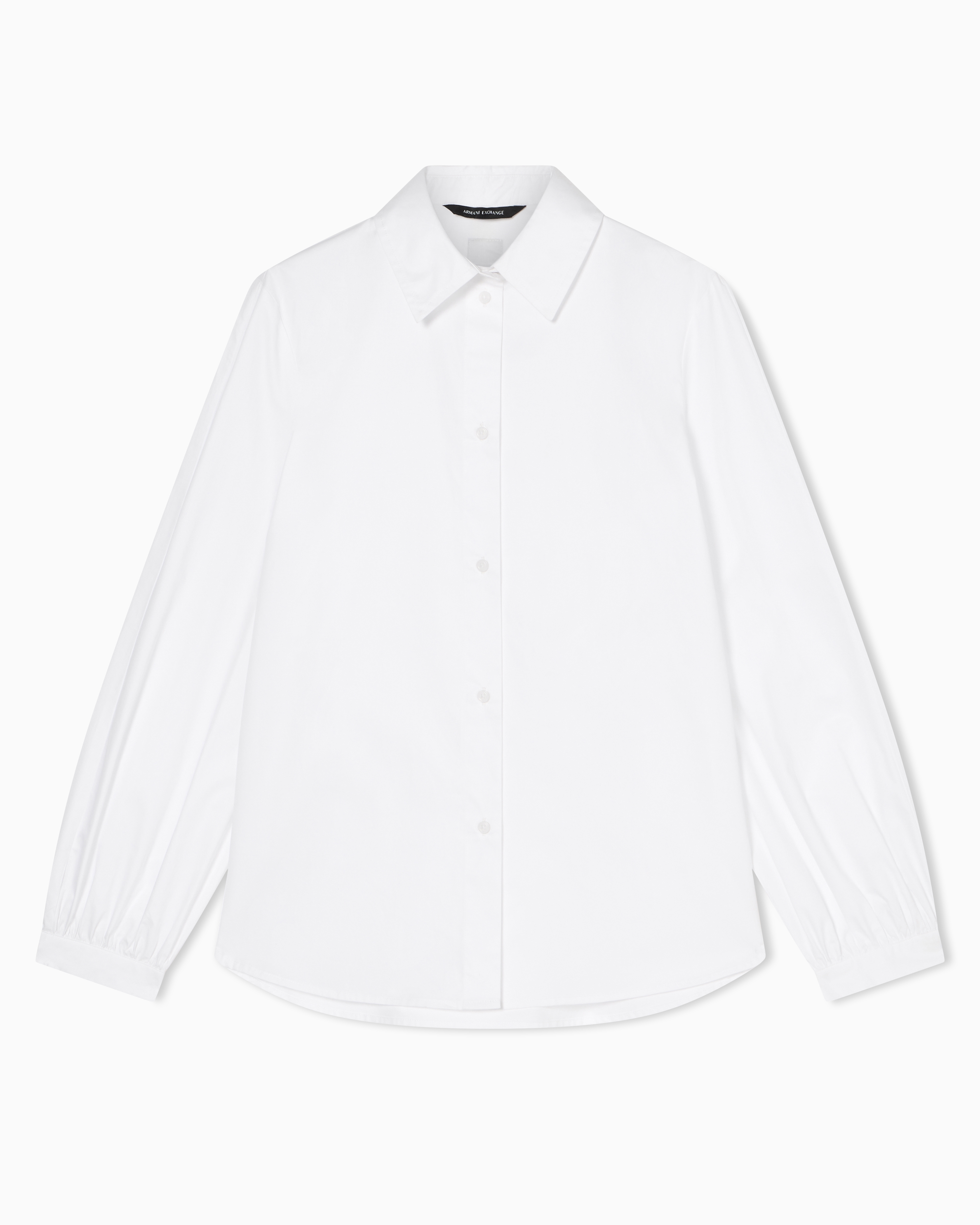 Armani Exchange Bianca Camicia Over In Popeline Di Cotone Organico