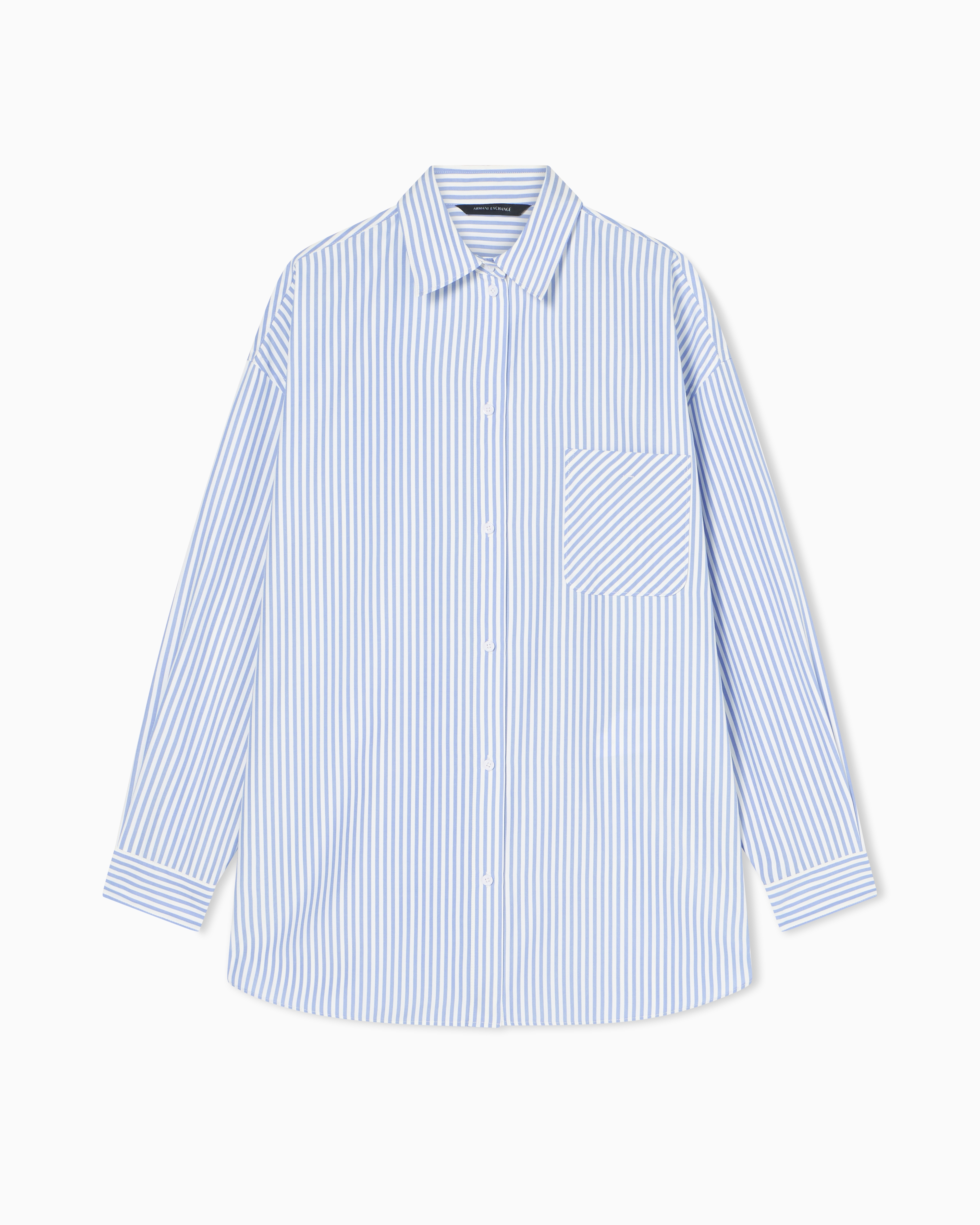 Armani Exchange Striped Shirt In Blue