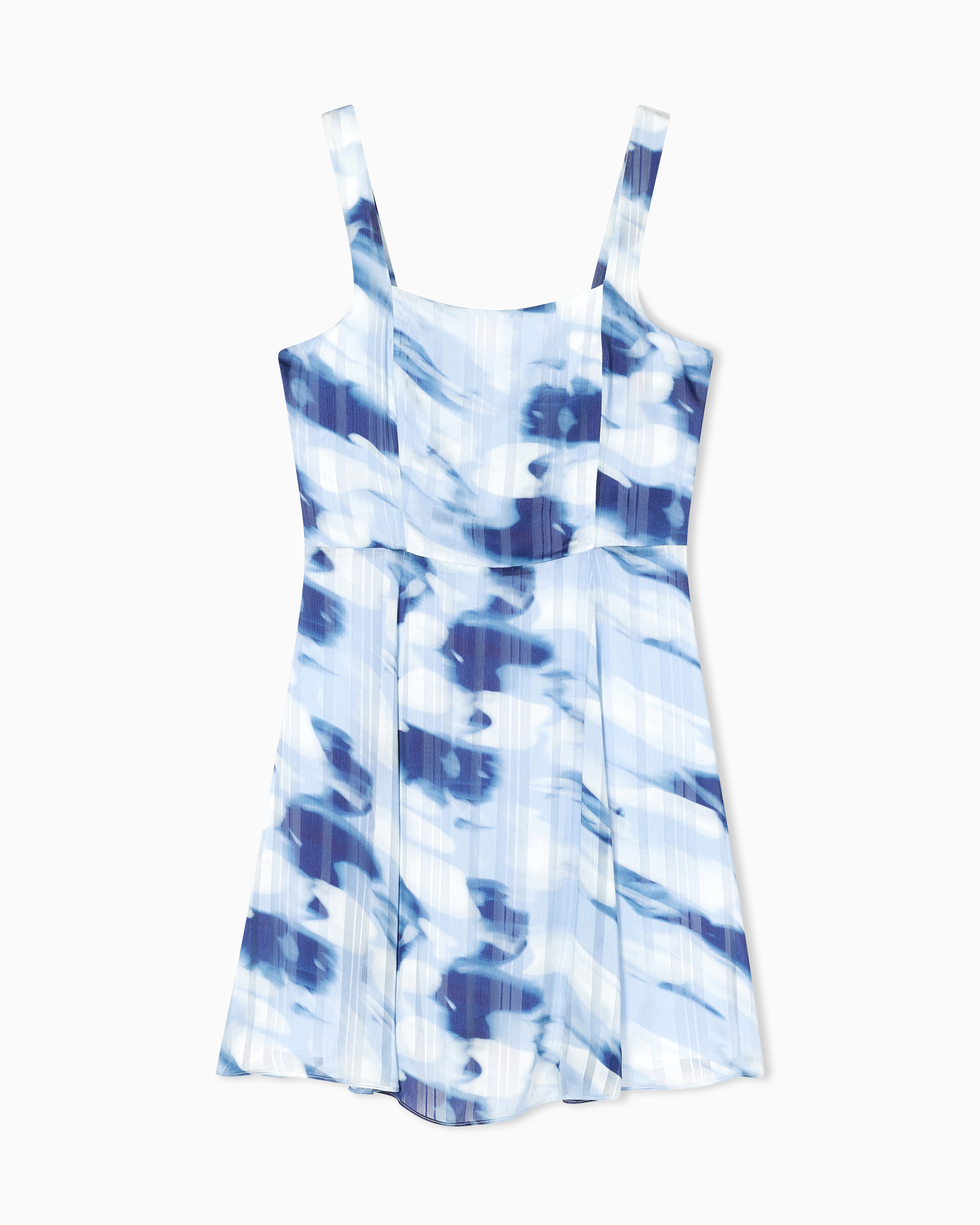 Armani Exchange Light Blue Short Striped Dress