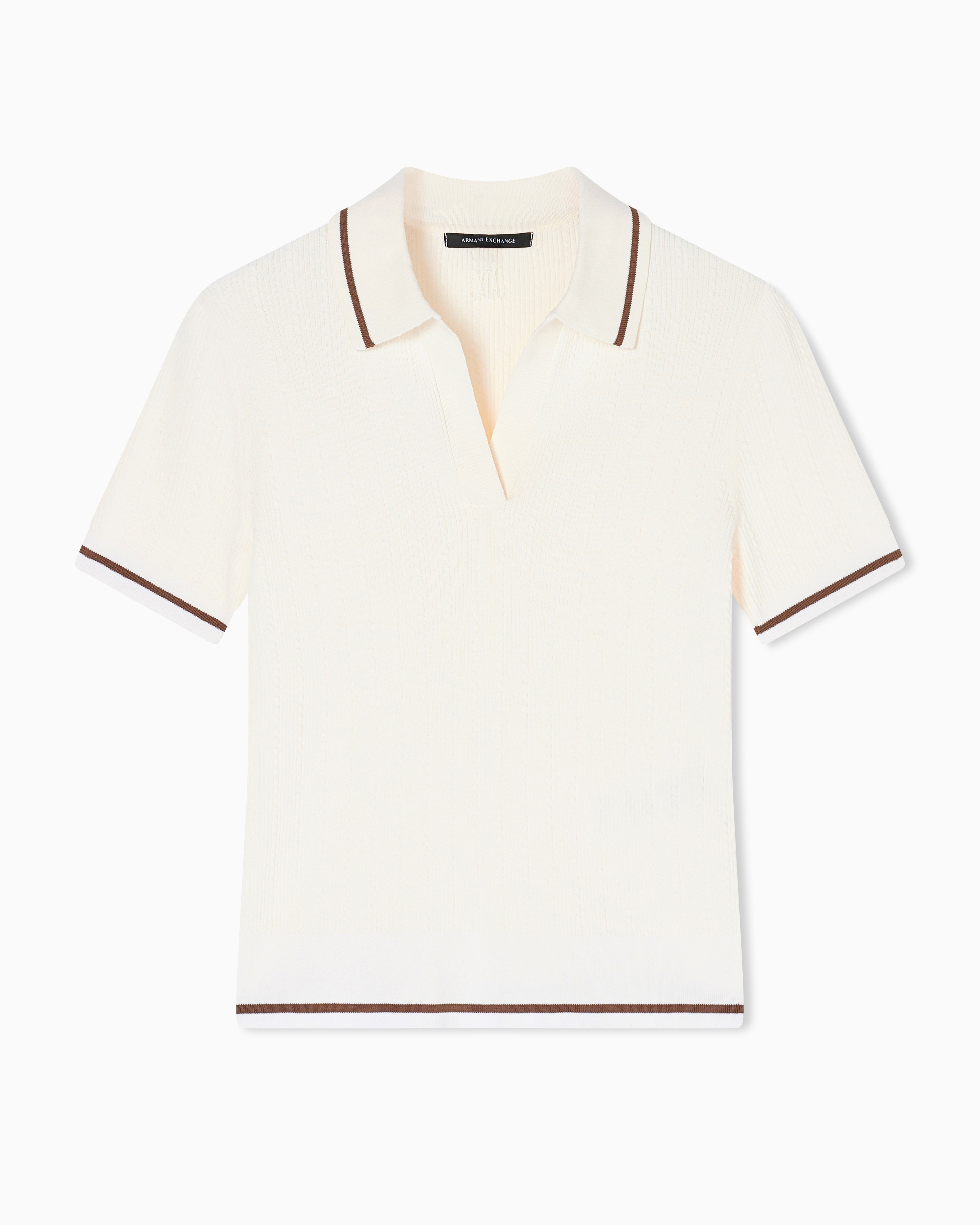 Armani Exchange Polo Con Scollo A V Con Profili A Contrasto