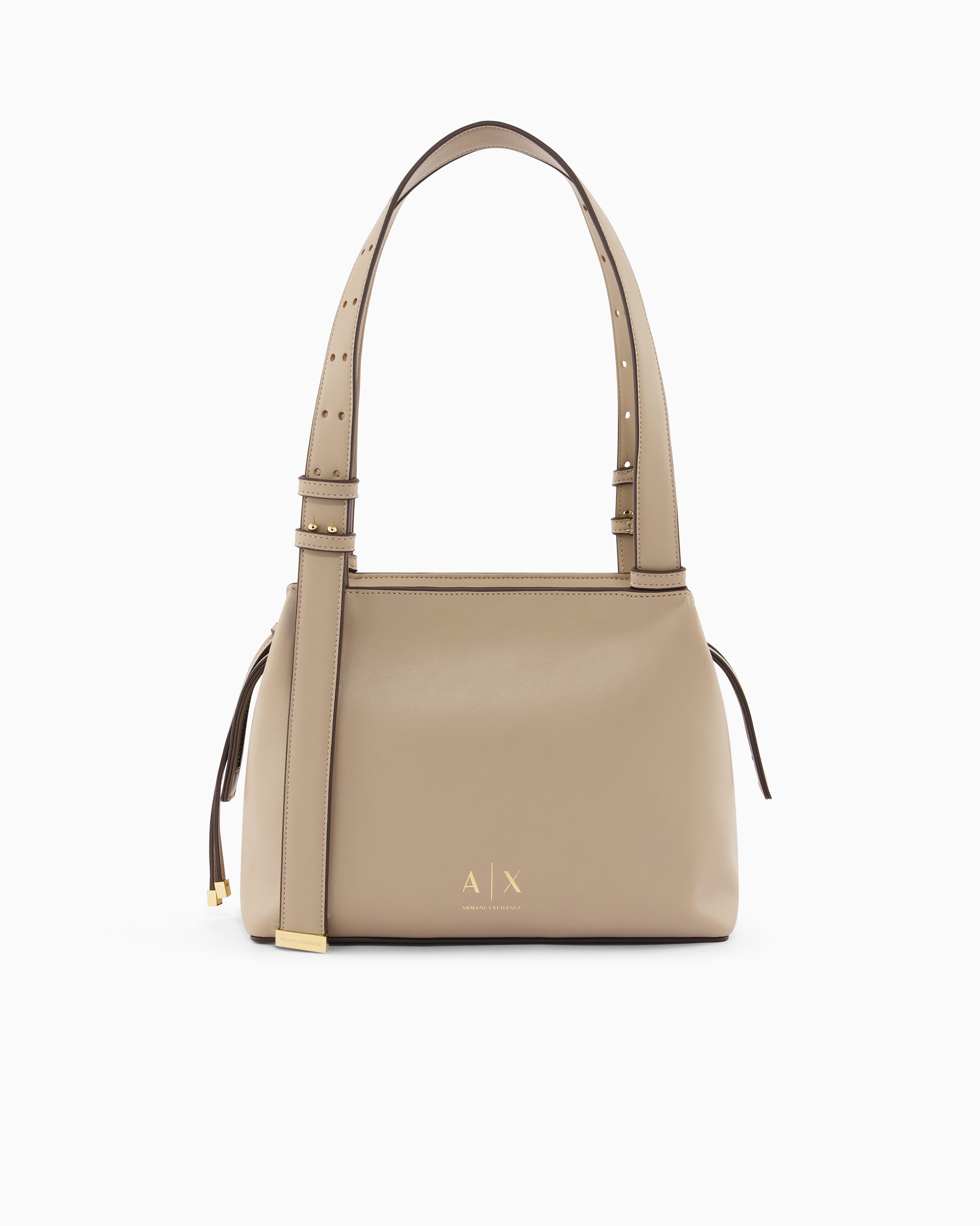 Armani Exchange Beige Shoulder Bag In Technical Fabric