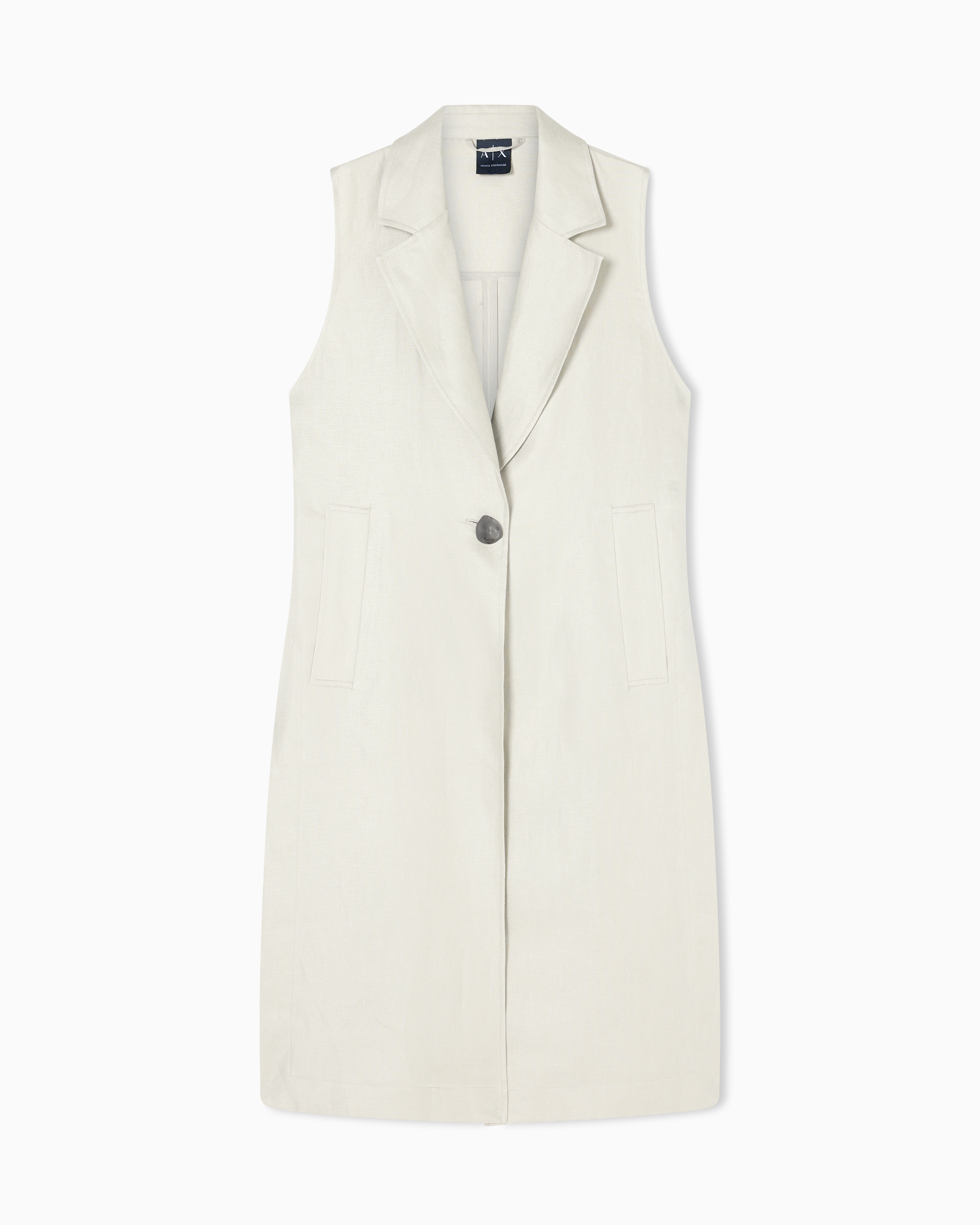 Armani Exchange Beige Deconstructed Trench Coat In Linen Twill