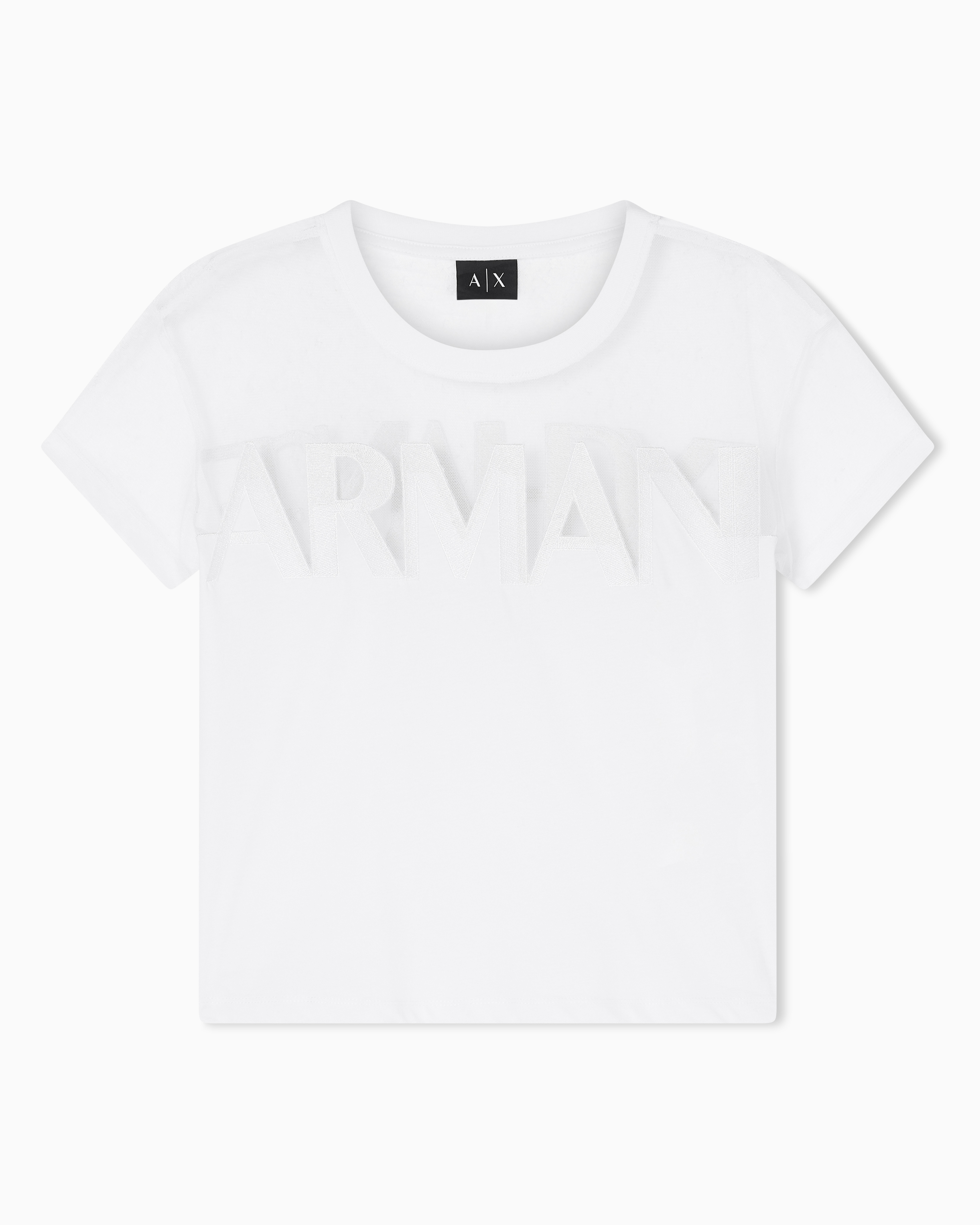 Armani Exchange White Regular Fit T-Shirt In Cotton Jersey