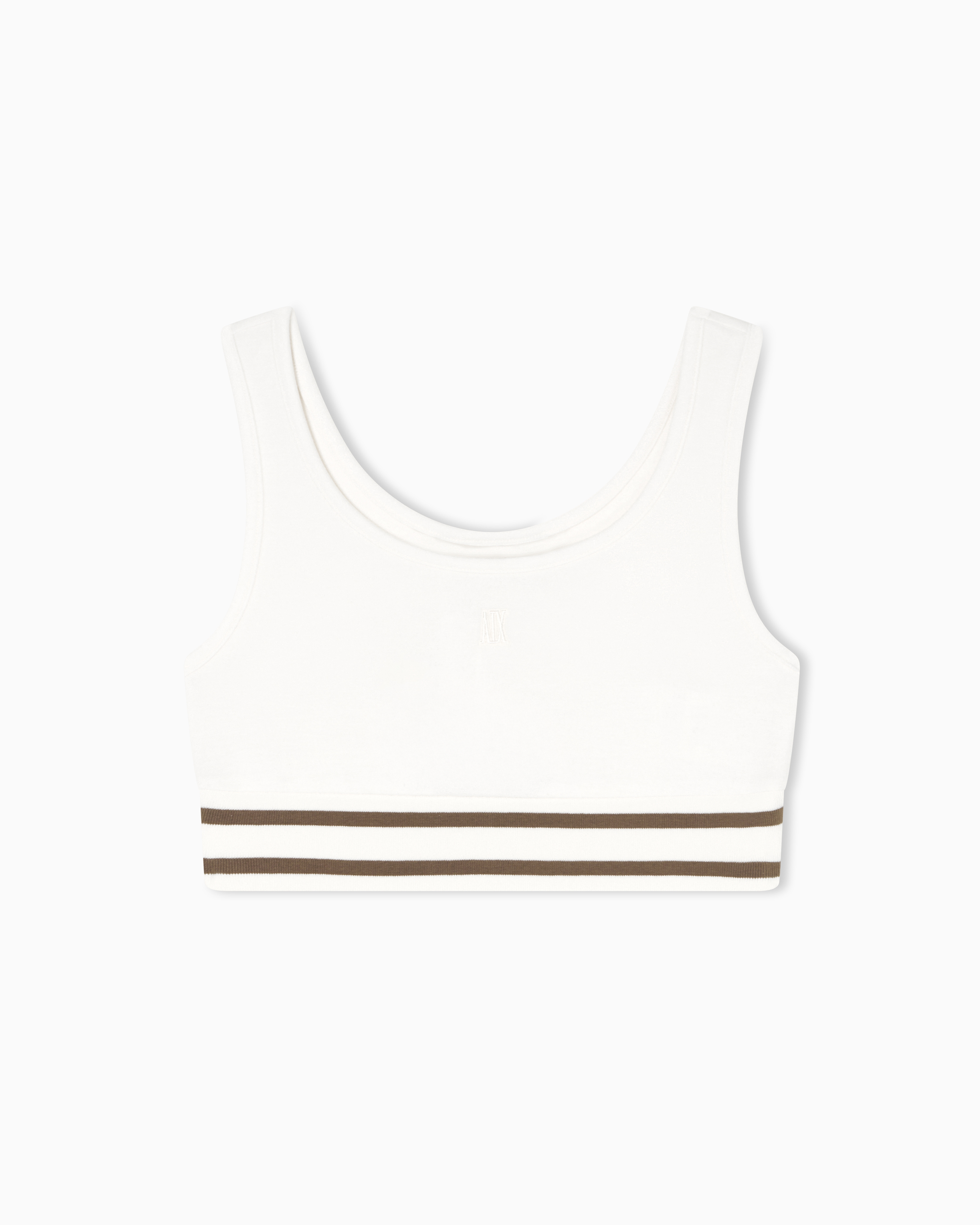 Armani Exchange White Cropped Top With Contrasting Trim
