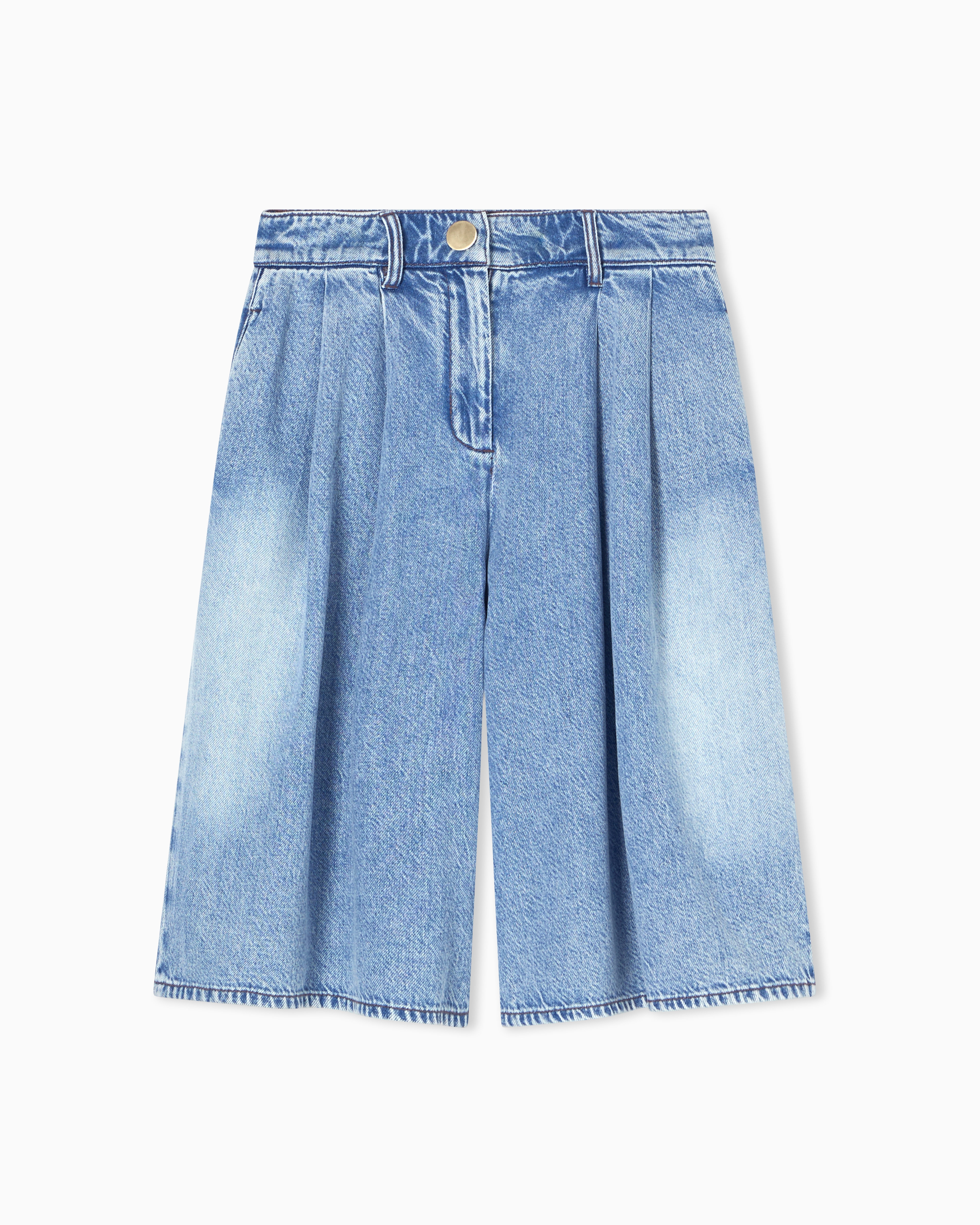 Armani Exchange Blue Denim Shorts In Lyocell Cotton