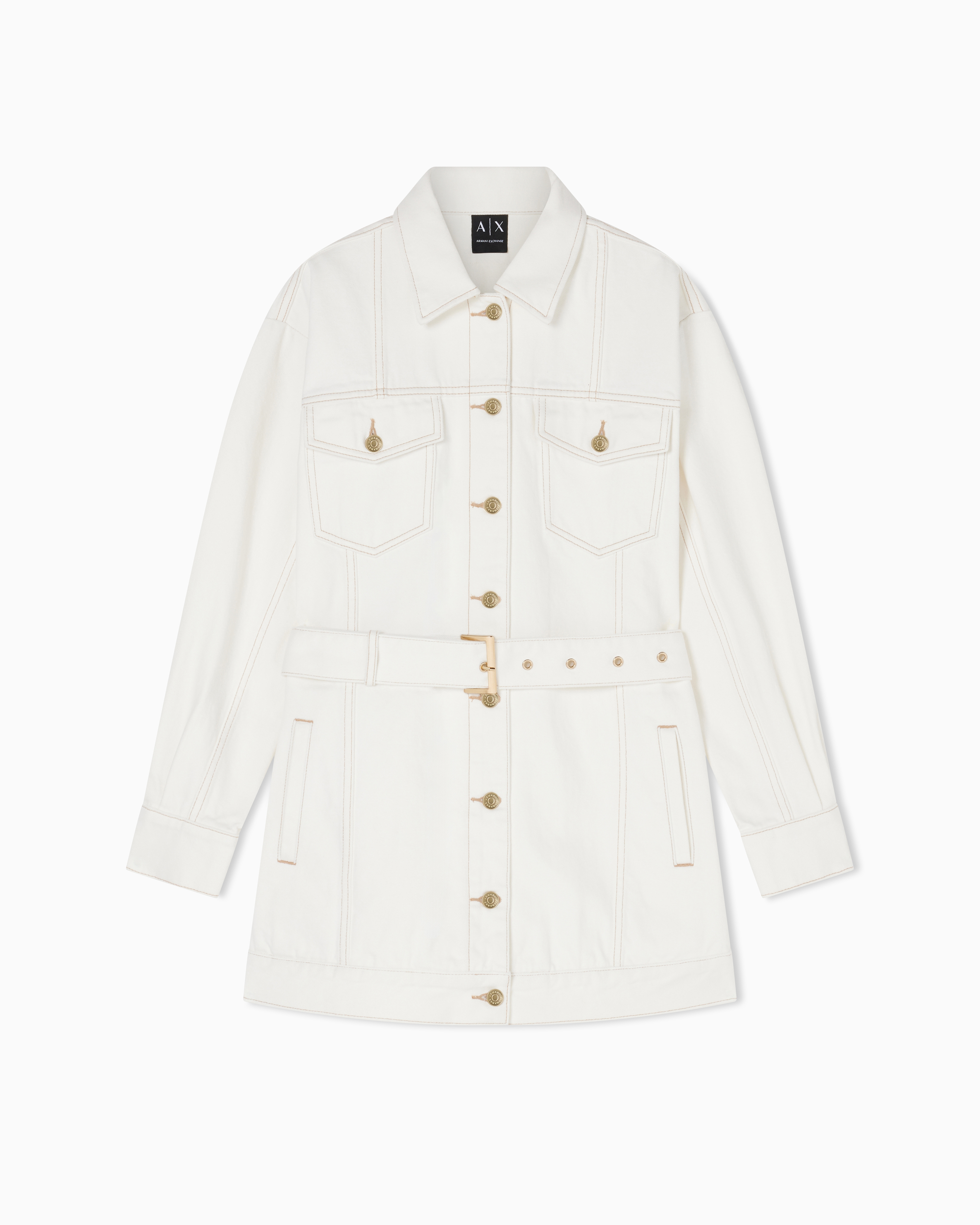 Armani Exchange White Rigid Denim Jacket