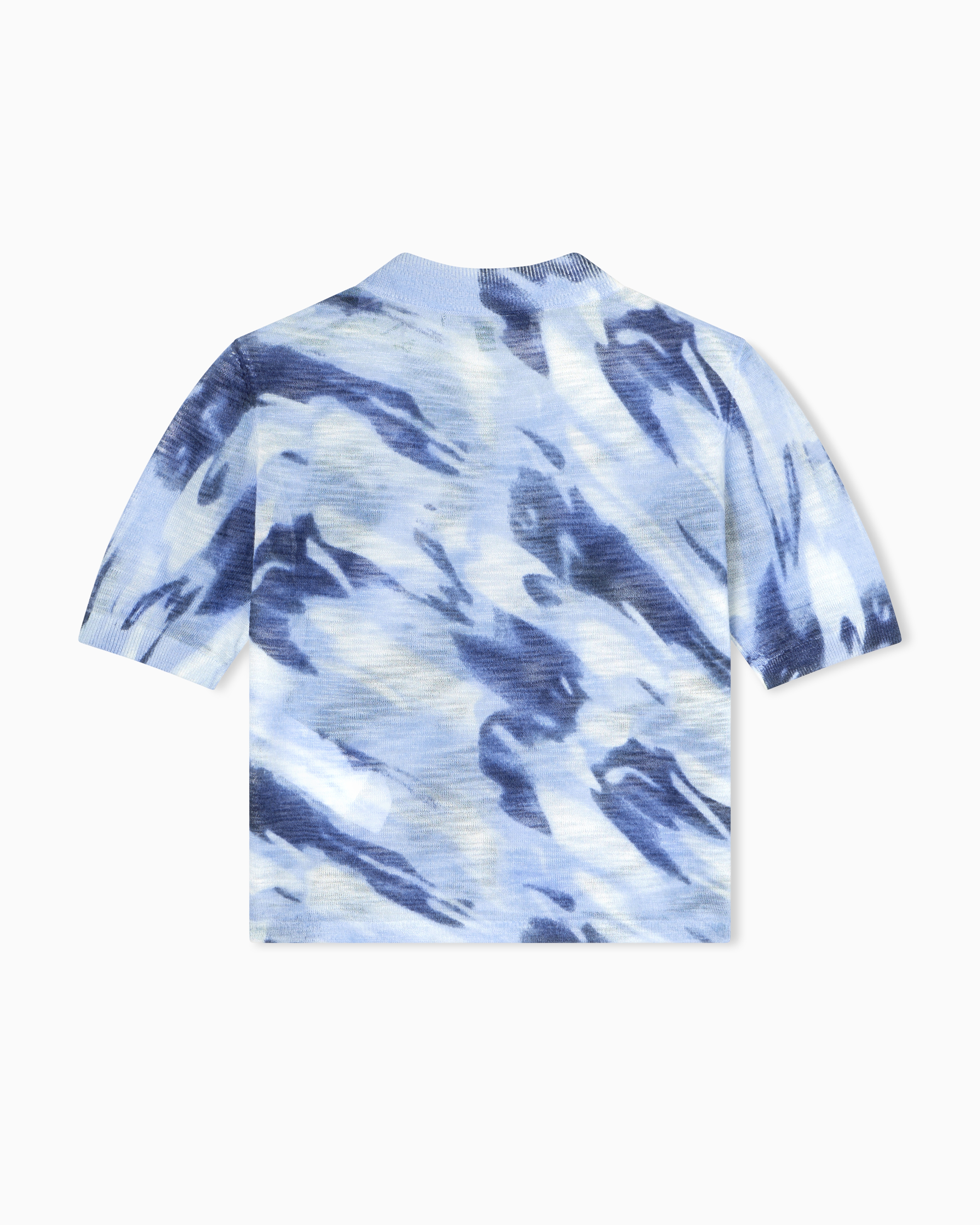 ARMANI 煌めきの水色ジップアップ半袖ニット チョーカー付ラメフェザー半袖ニット｜INGNI(イング) 公式通販｜INGNI