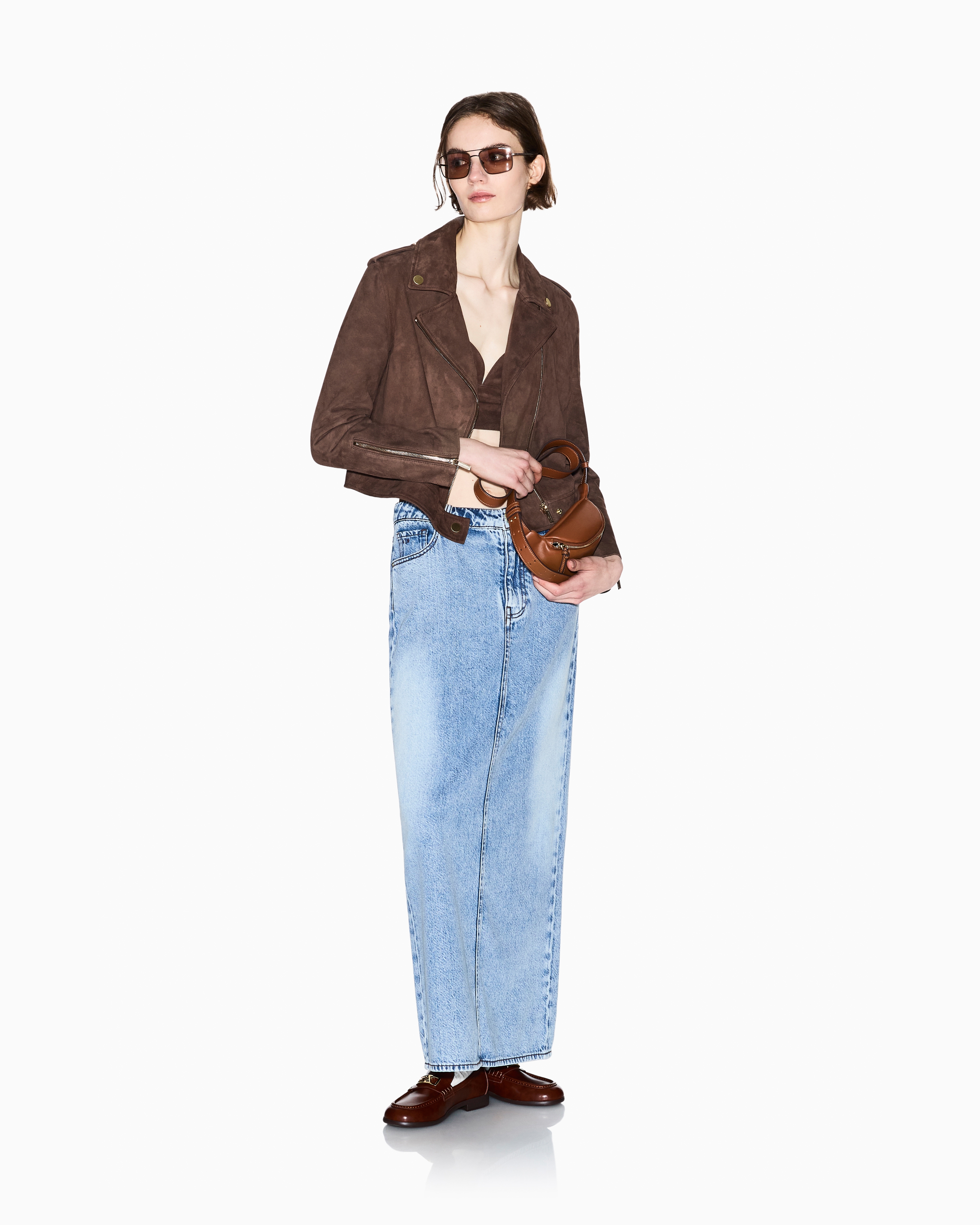 Armani Exchange 本革ブラウンジャケット undefined