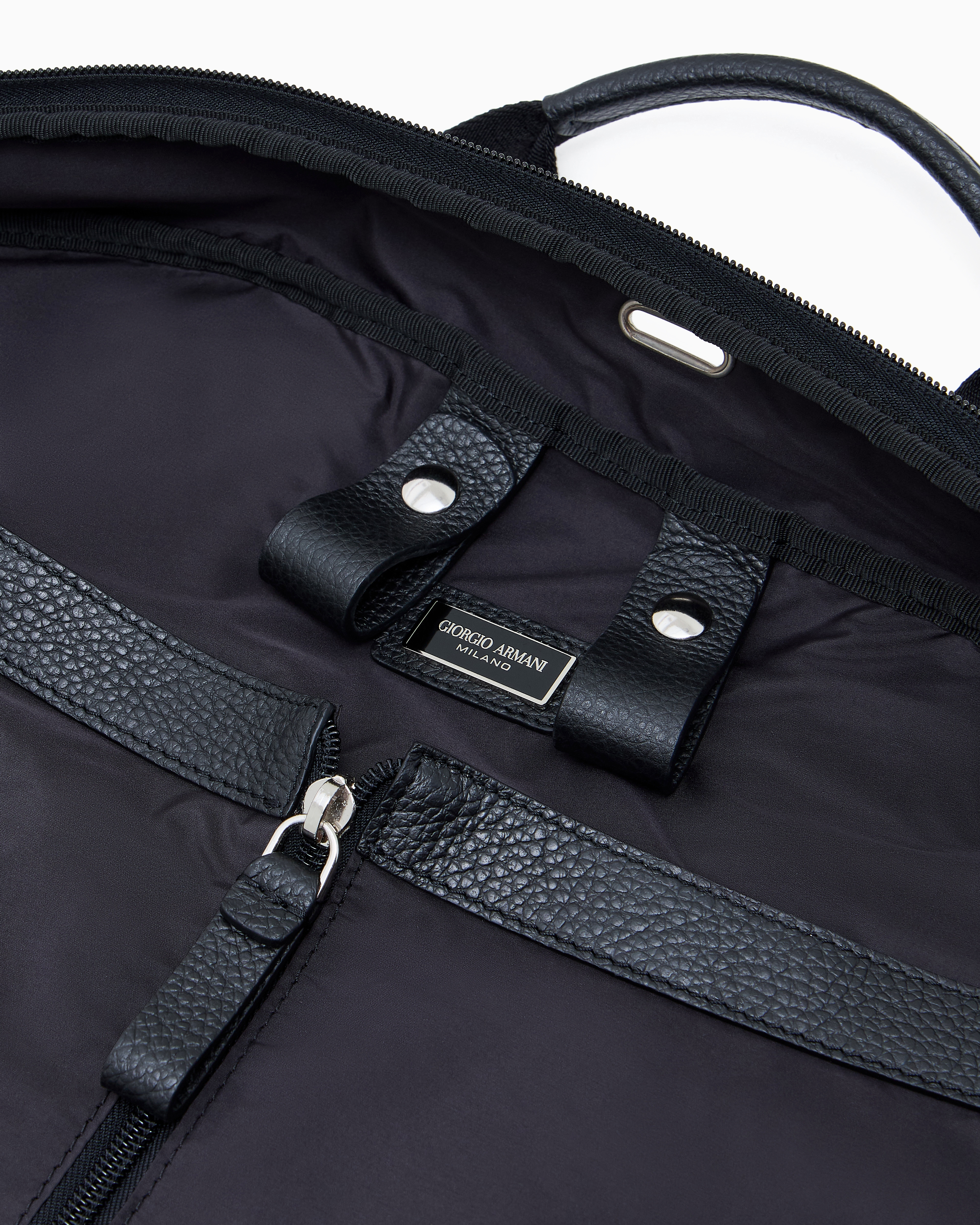 Nylon and pebbled leather suit carrier ASV Giorgio Armani