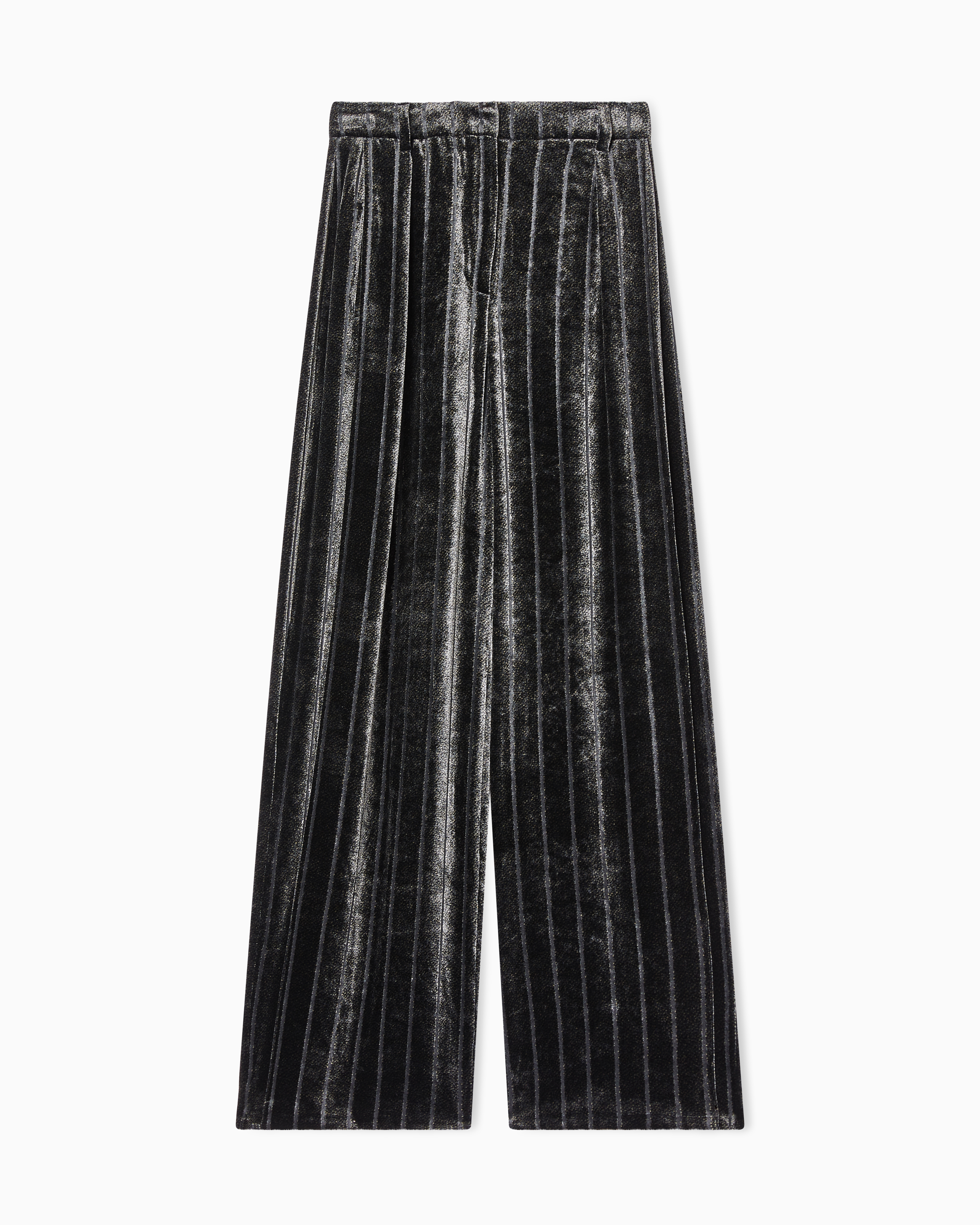 Emporio Armani Pinstriped Velvet Pants In Multi
