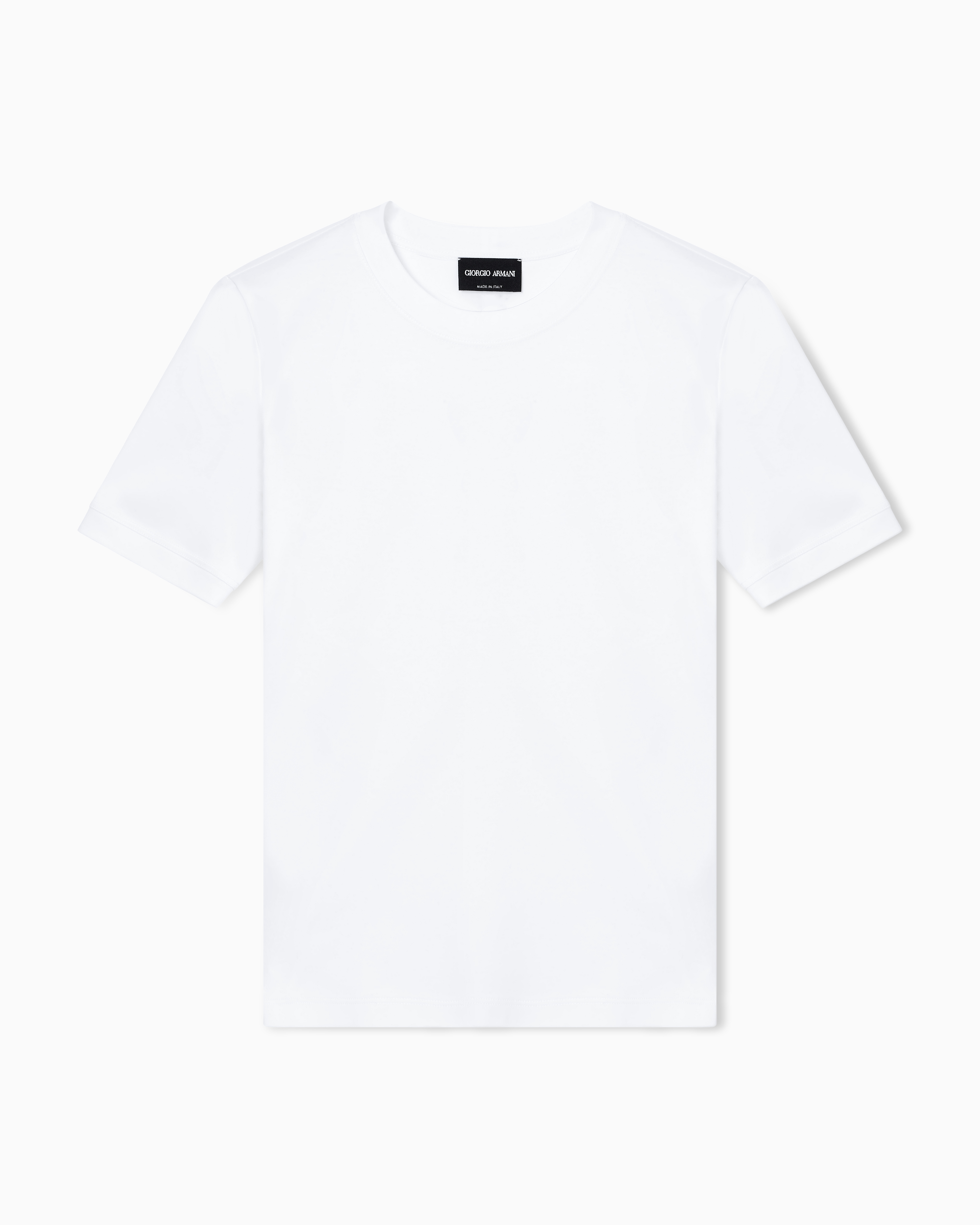 Giorgio Armani White Crew Neck T-Shirt In Pure Cotton