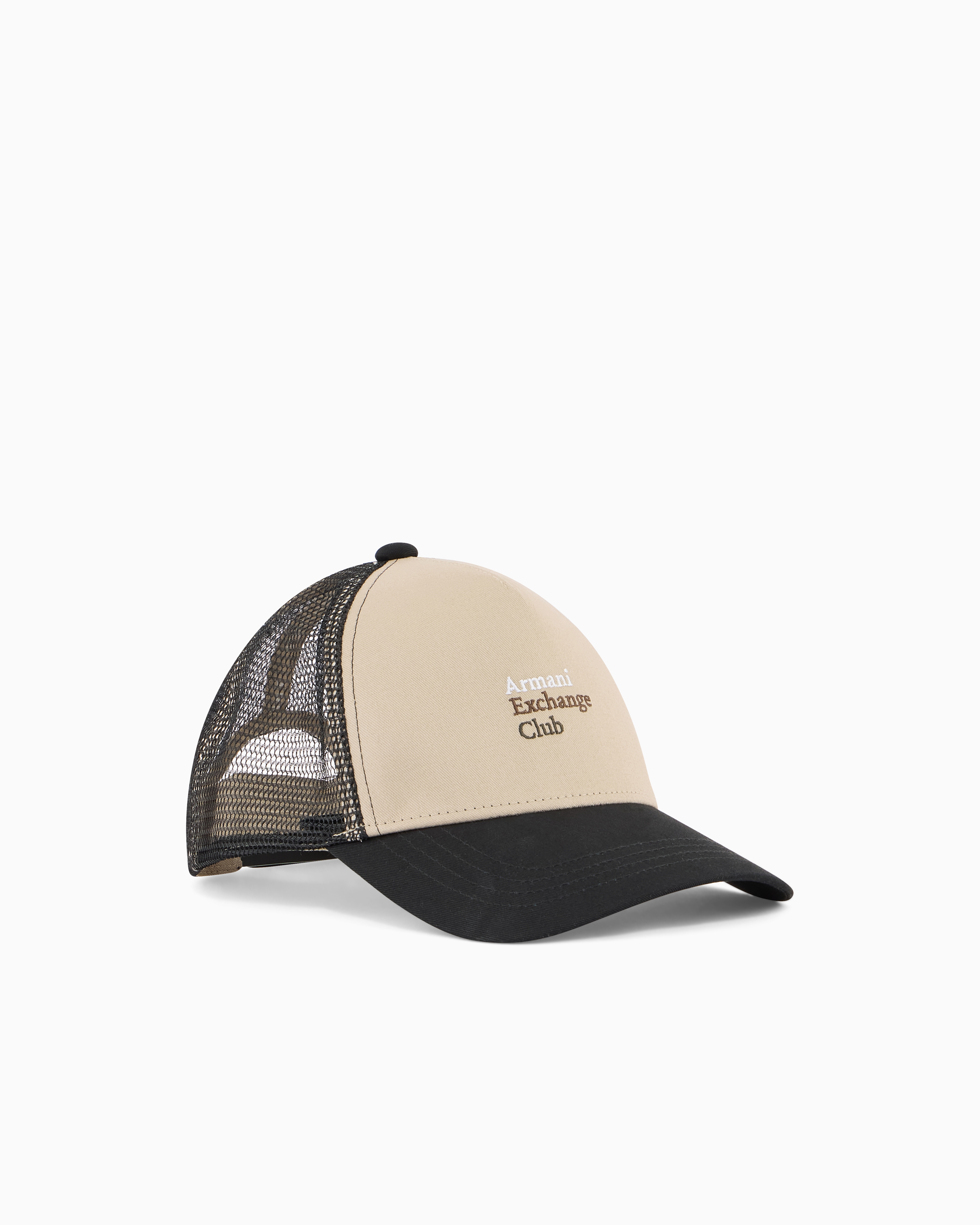 Armani Exchange Beige Classic And Versatile Cotton Twill Cap
